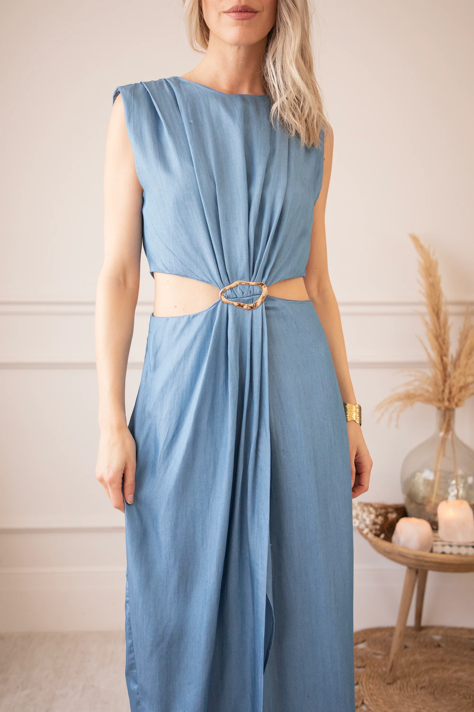 Cut-Out Cassandra Blue - Maxi Jurk - Image 6