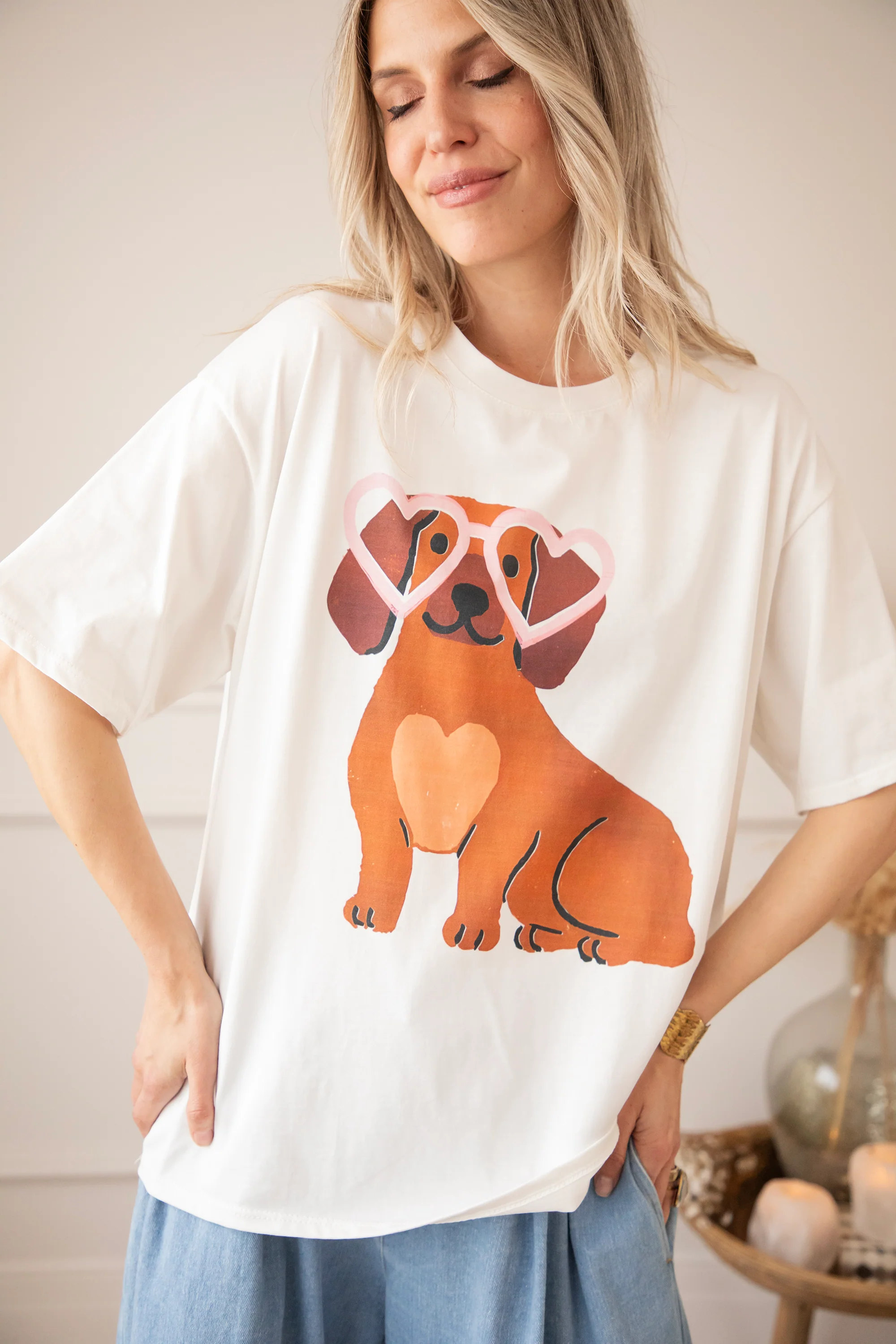 Cute Puppy Eyes White - T-Shirt - Image 2