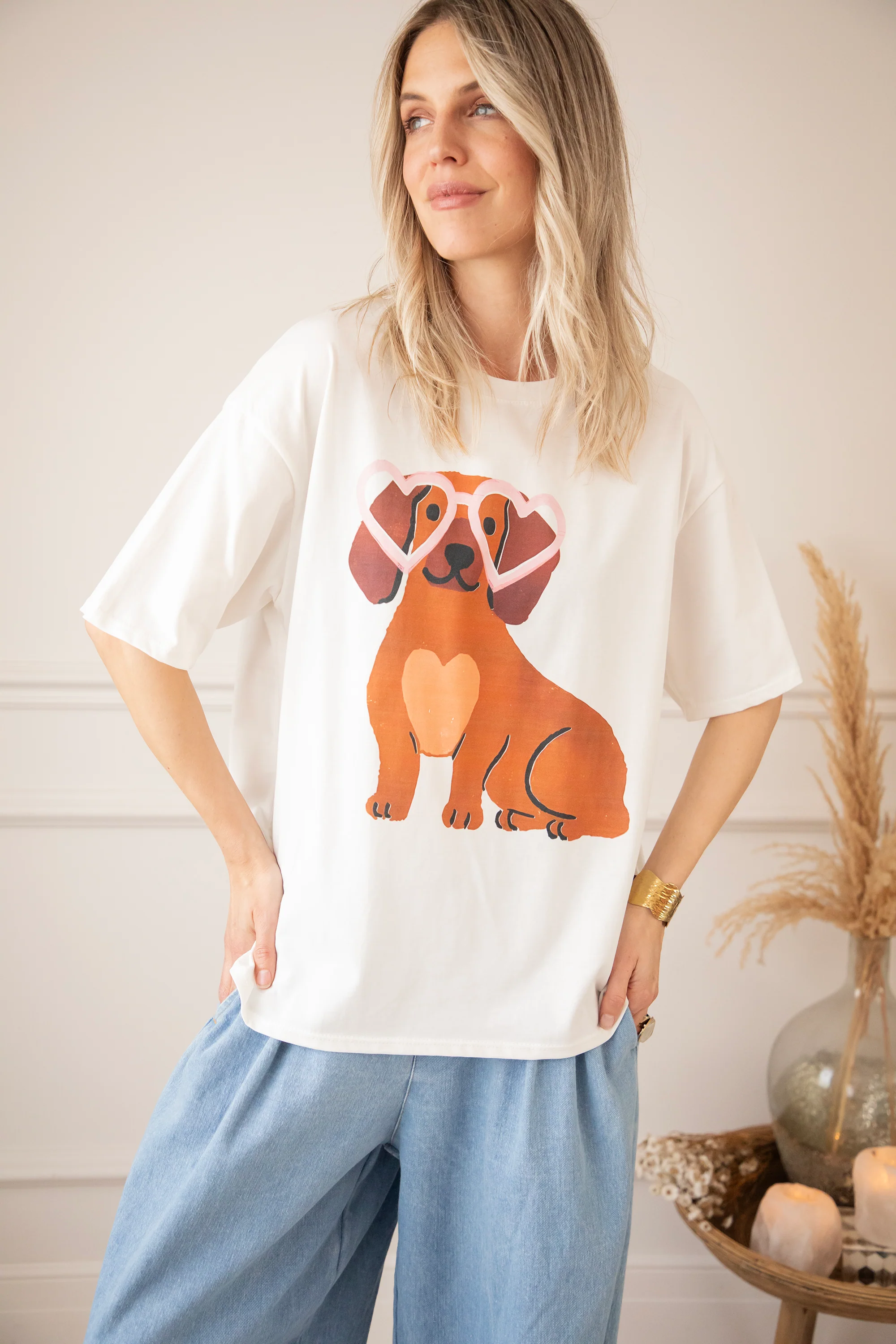 Cute Puppy Eyes White - T-Shirt - Image 4
