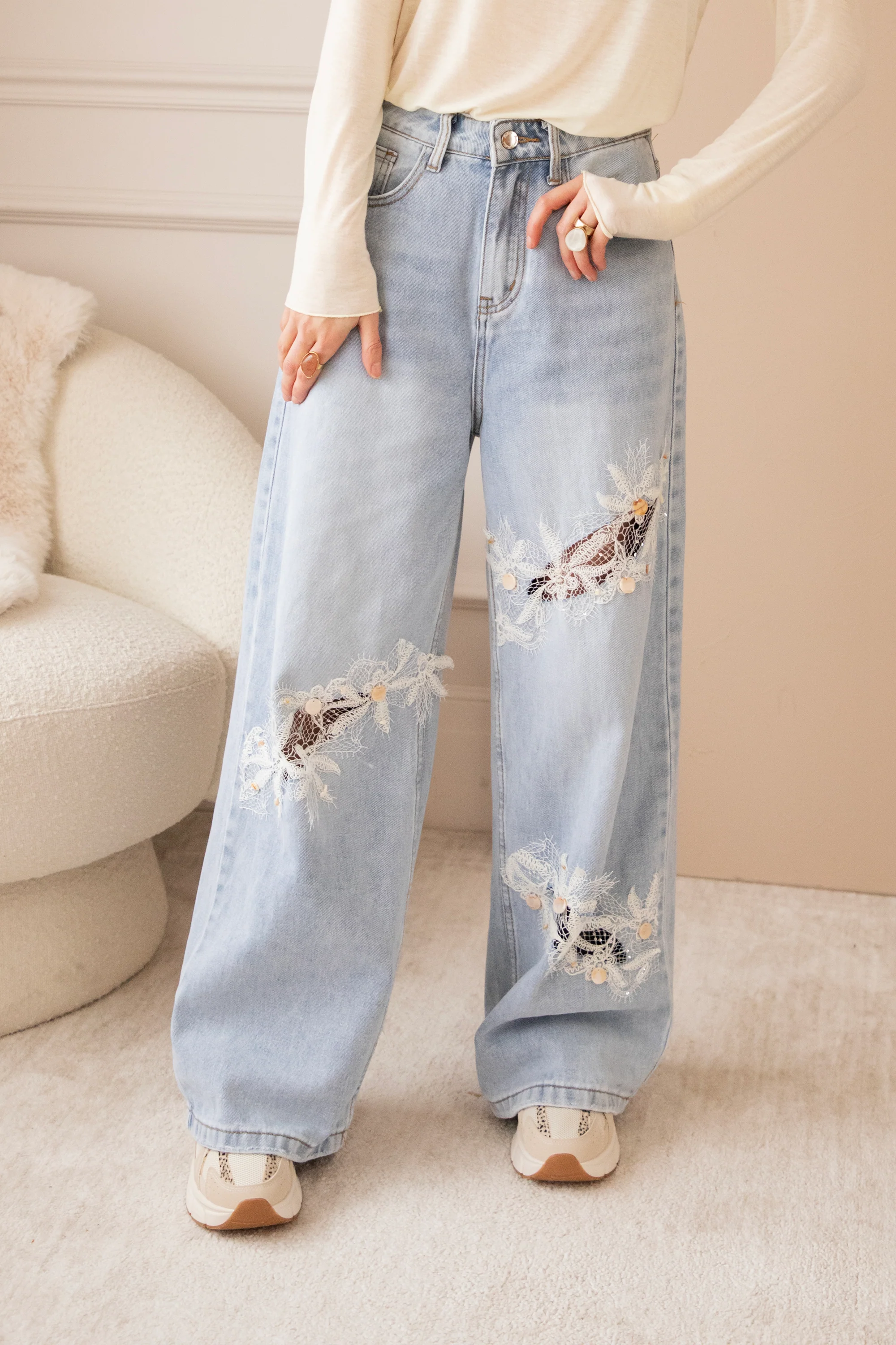 Delilah Lace Blue - Jeans - Image 3