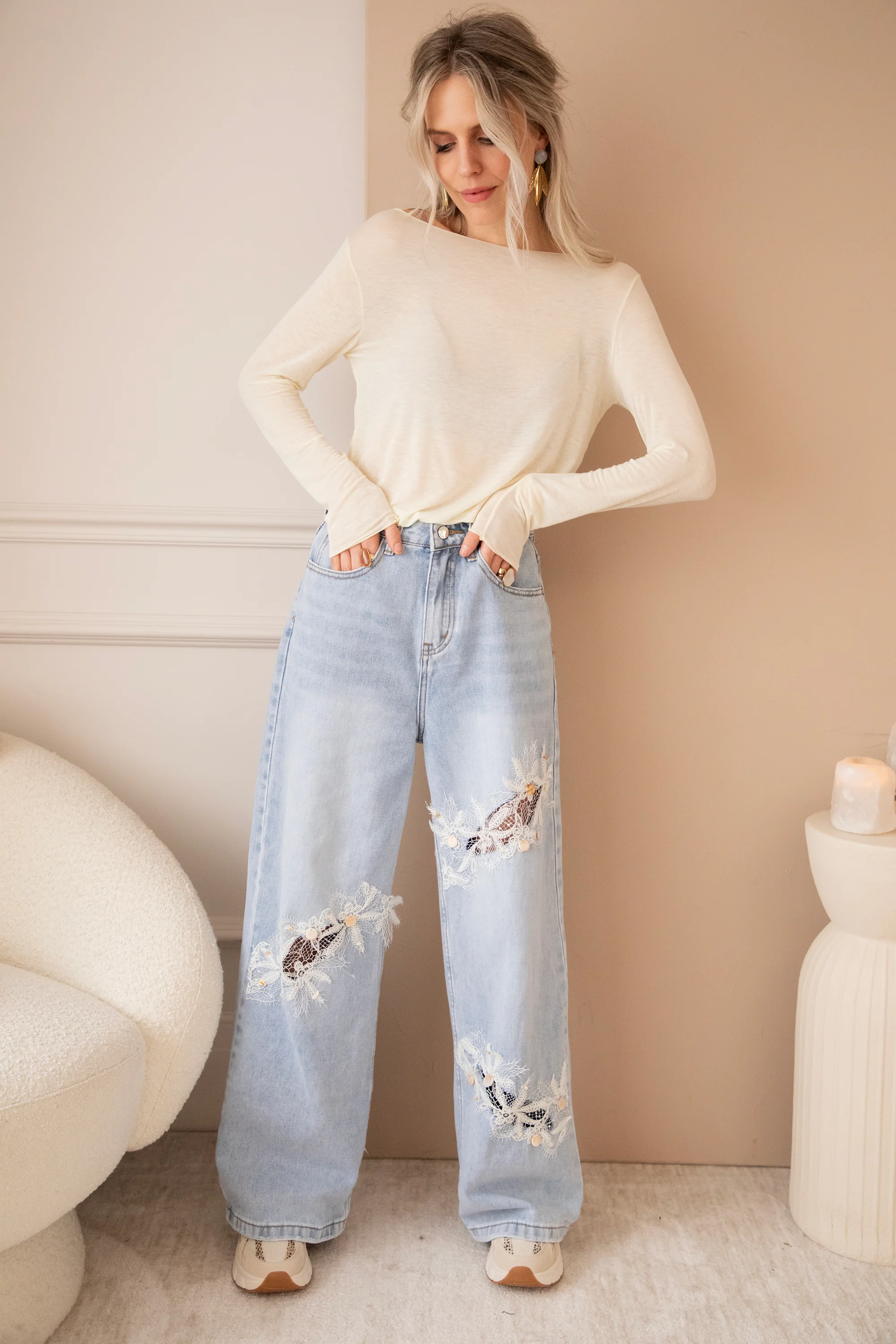 Delilah Lace Blue - Jeans - Image 8