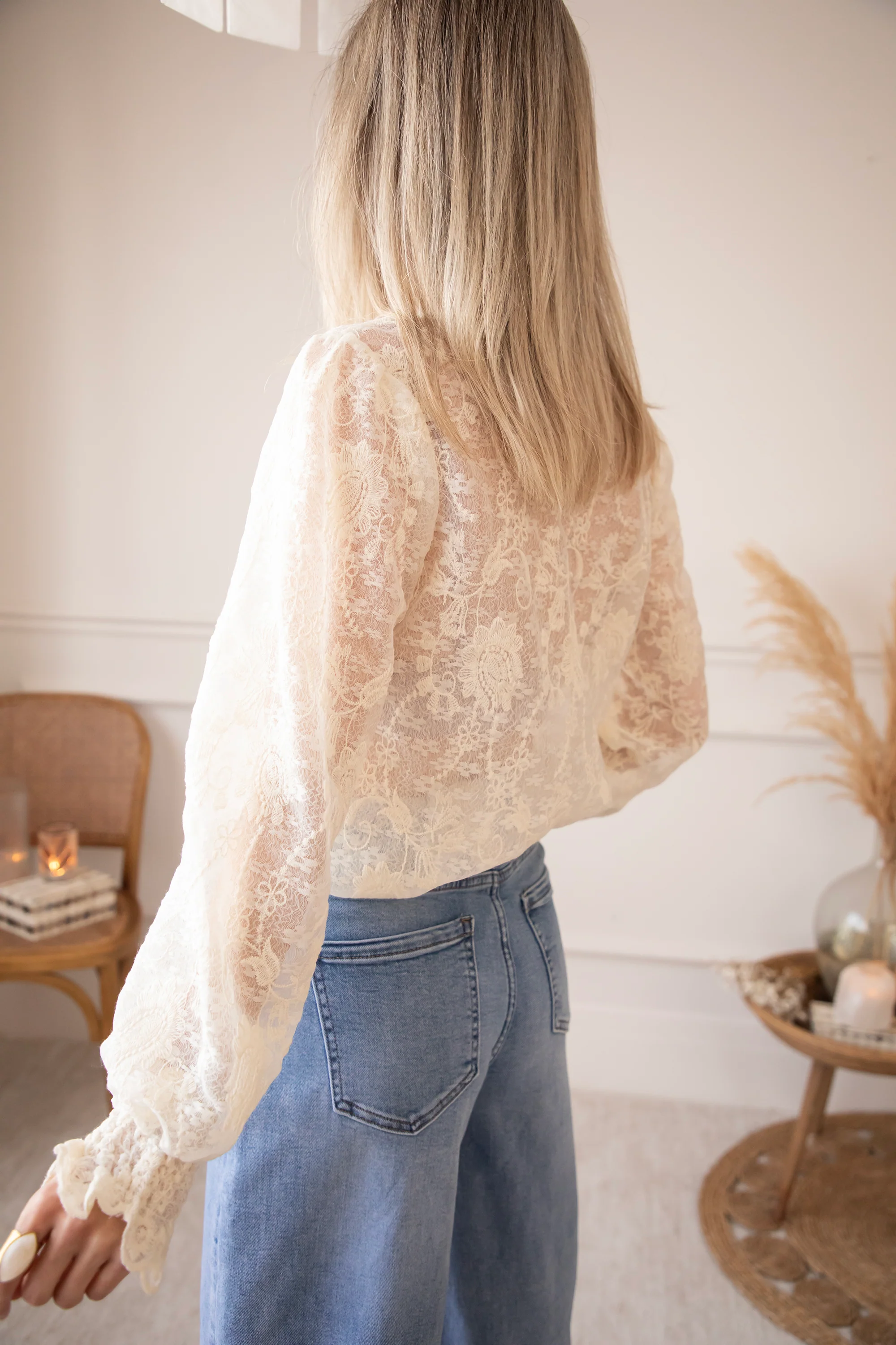 Douce Fleur Beige - Blouse - Image 5