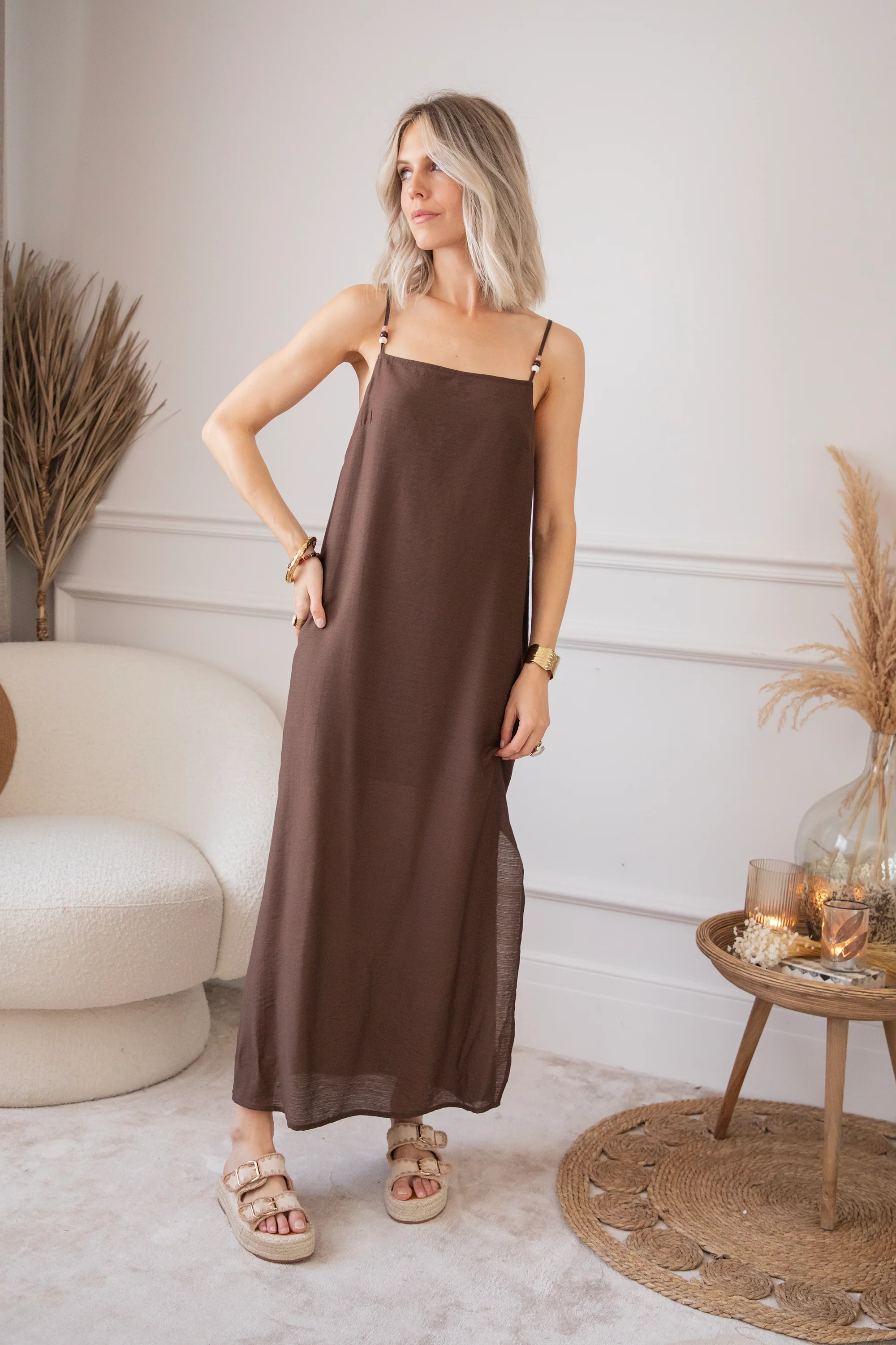 Dream Beads Brown - Maxi Jurk - Image 9