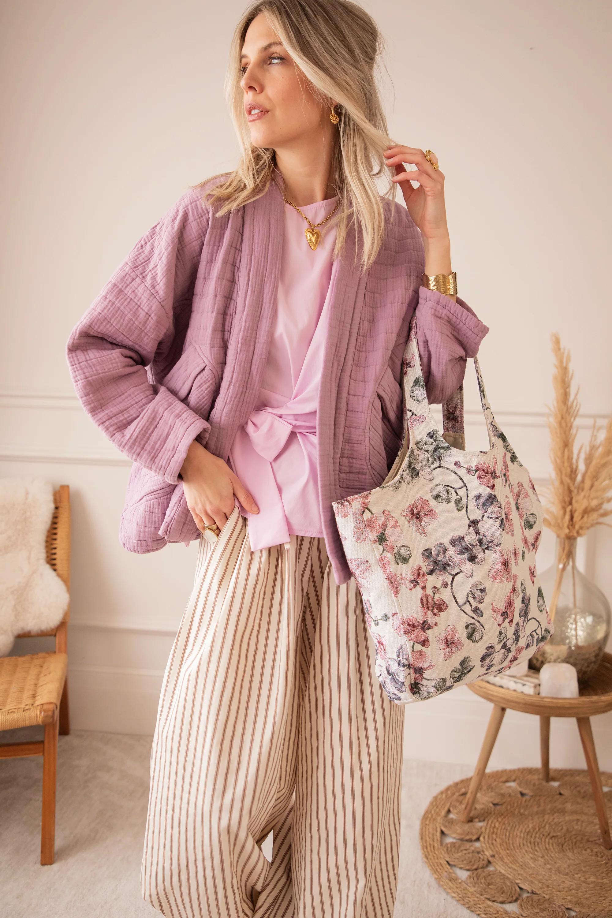 Ezra Bloom Beige/Pink - Handtas - Image 6