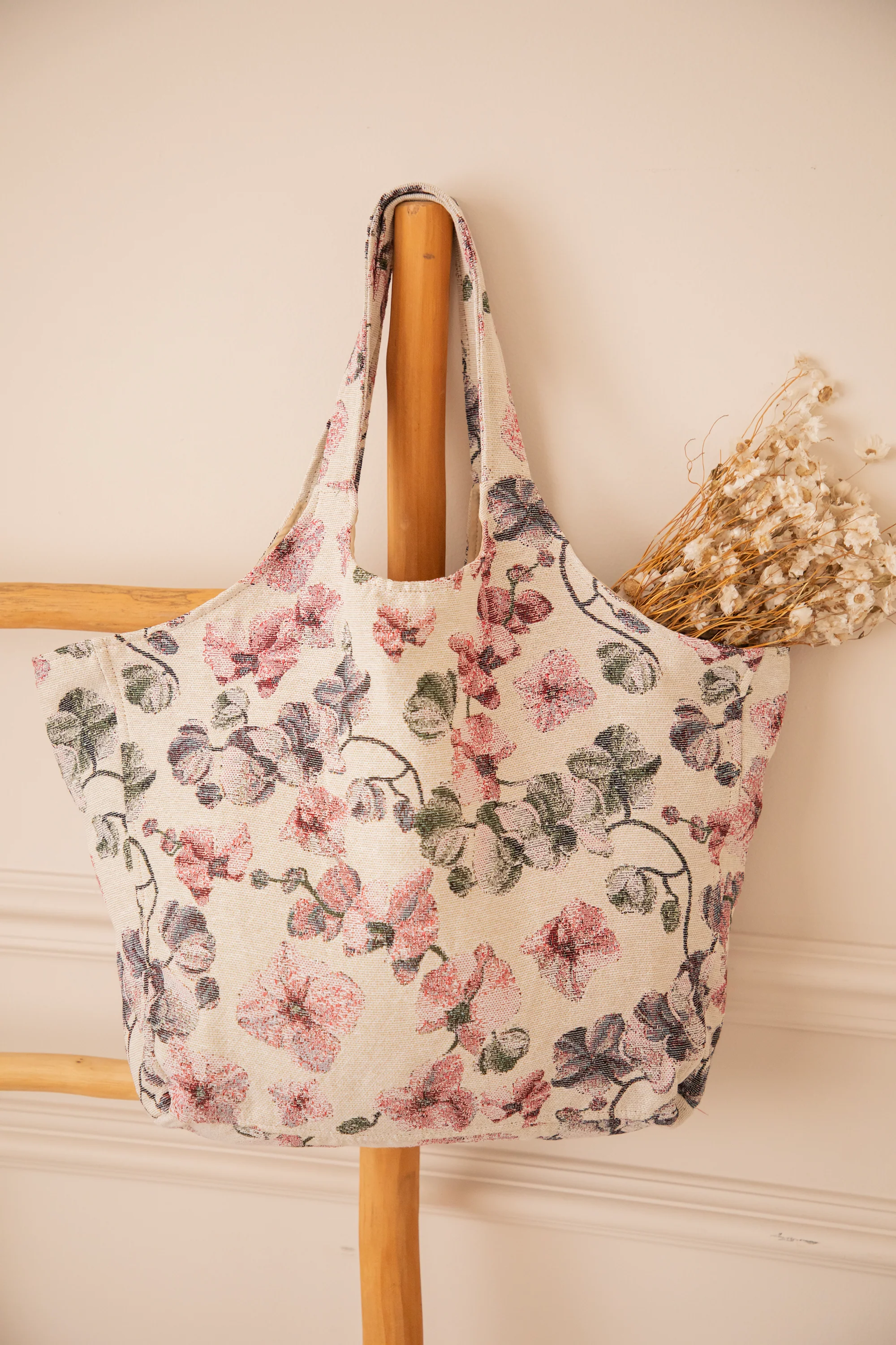 Ezra Bloom Beige/Pink - Handtas