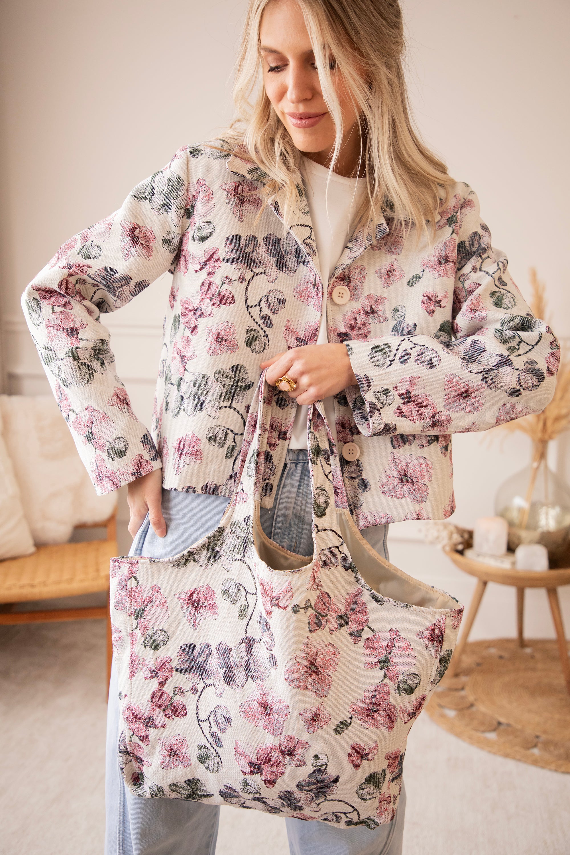 Ezra Bloom Beige/Pink - Jacket - Image 5