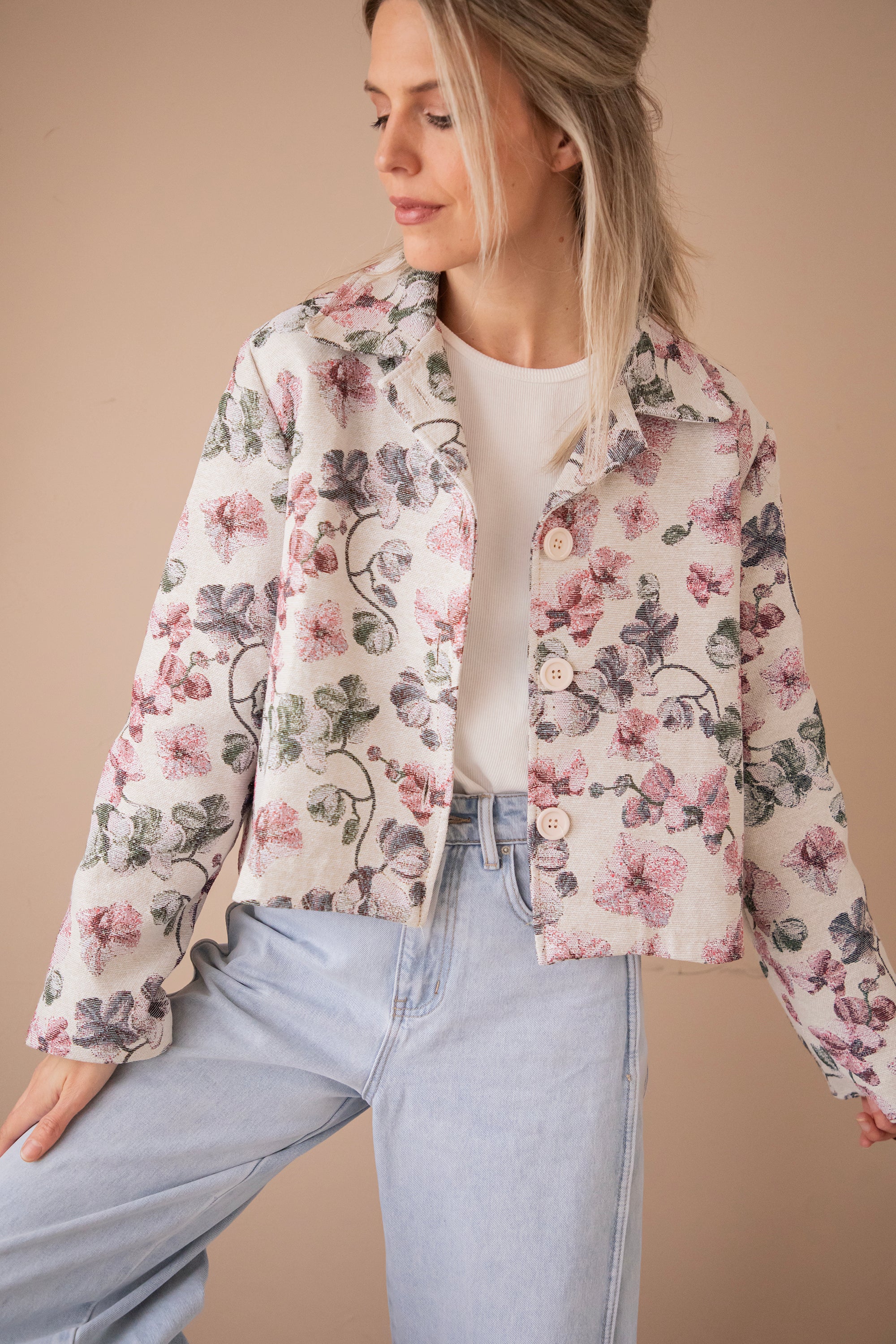 Ezra Bloom Beige/Pink - Jacket - Image 2