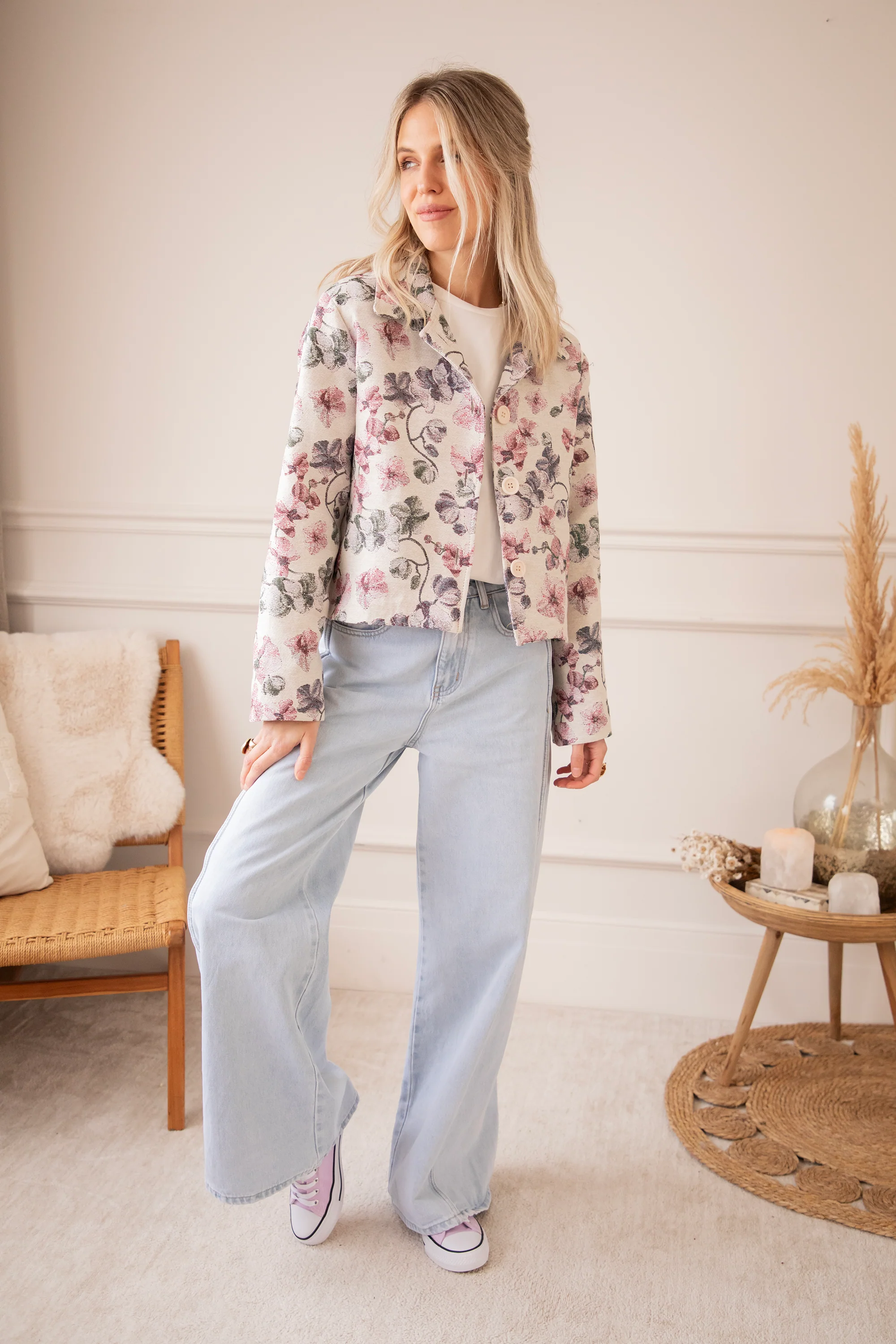 Ezra Bloom Beige/Pink - Jacket - Image 3
