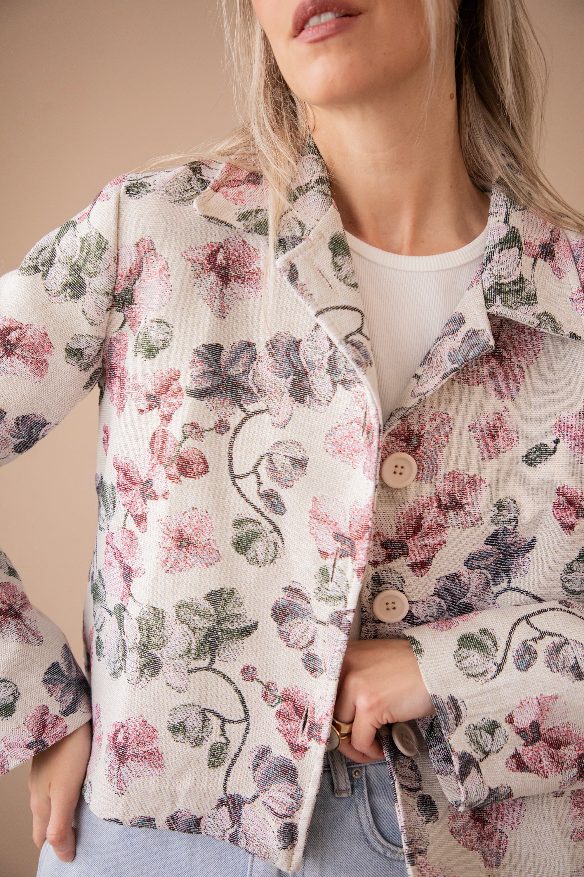 Ezra Bloom Beige/Pink - Jacket - Image 6