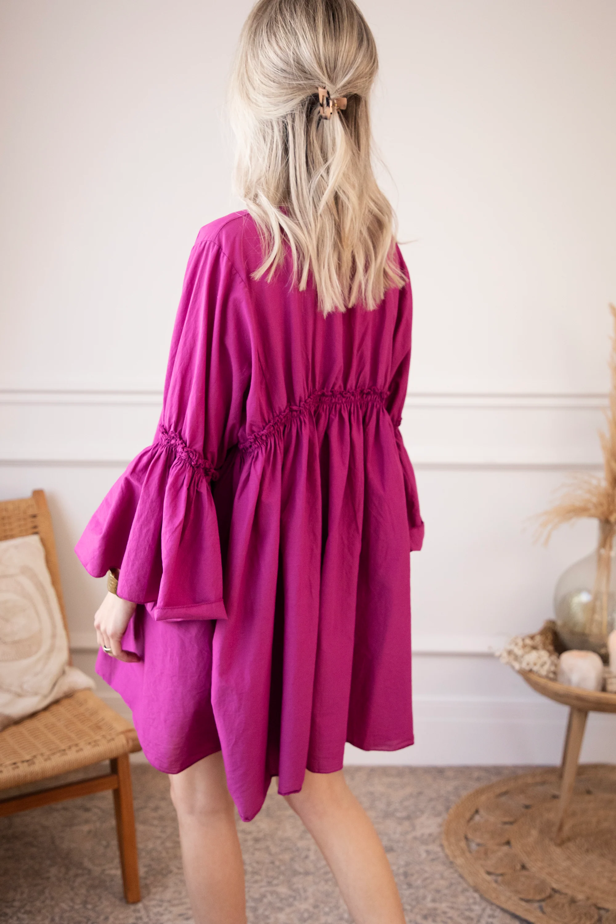 Feline Pleated Plum - Jurk - Image 14