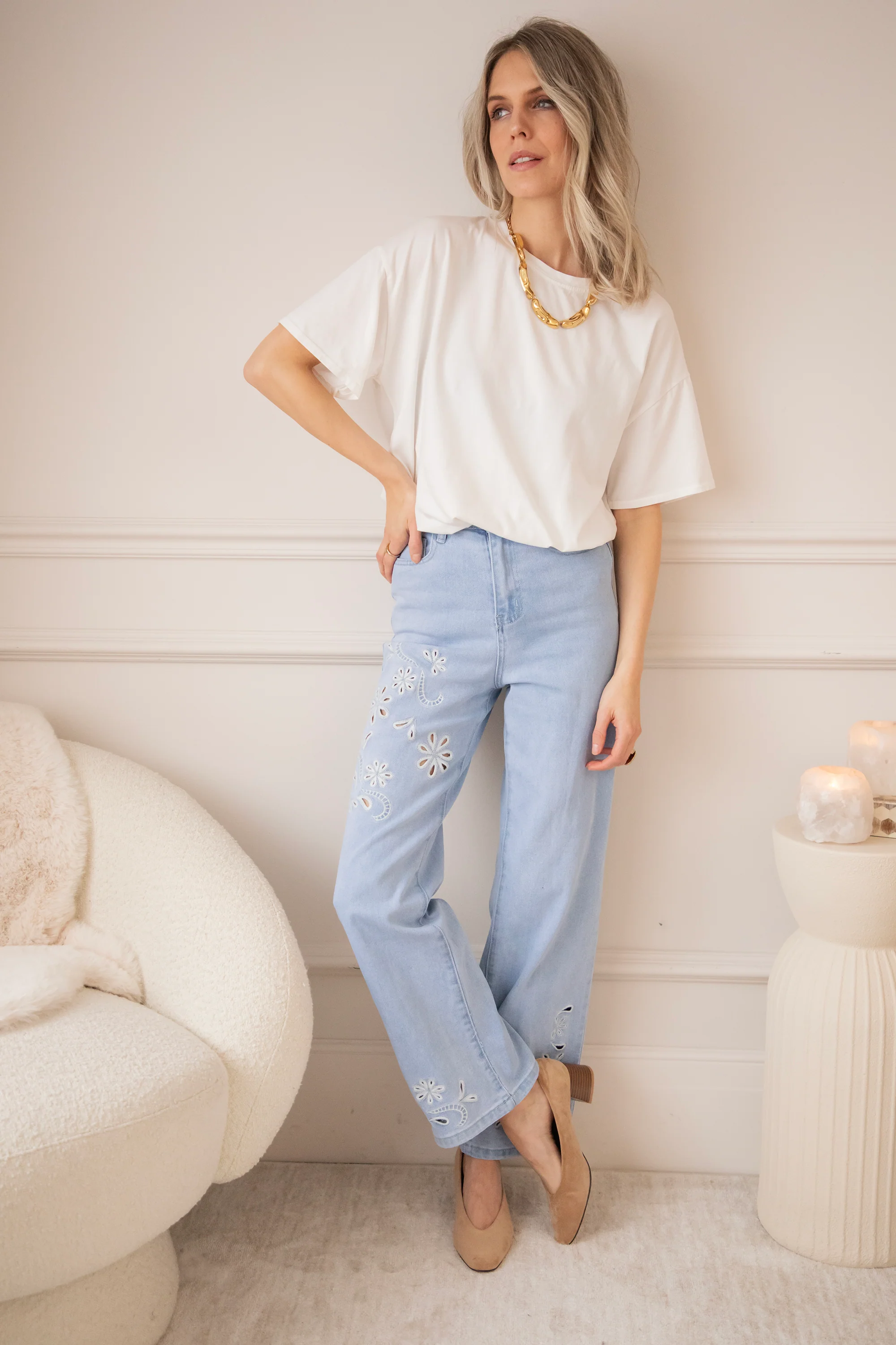 Floral Flow Light Blue - Jeans - Image 4
