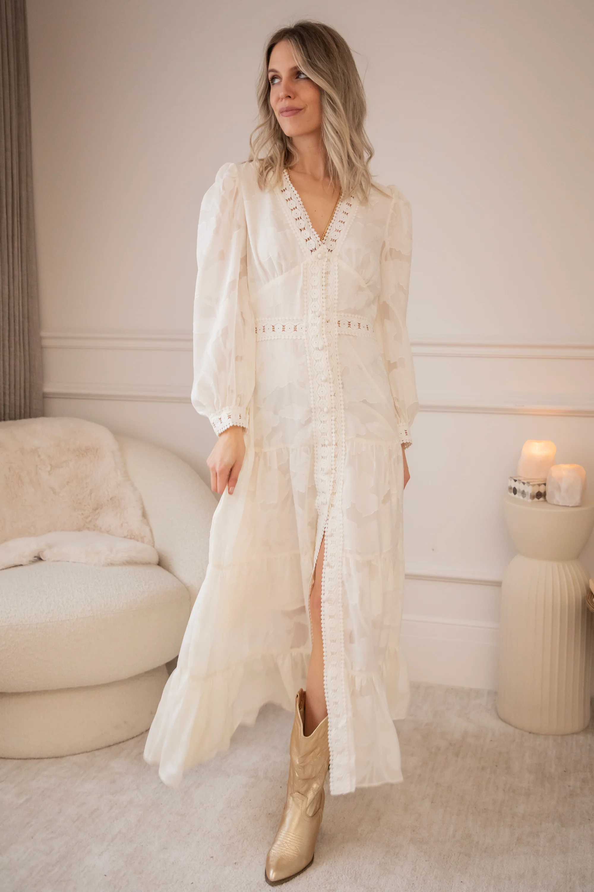 Florine Beige - Maxi Jurk - Image 5