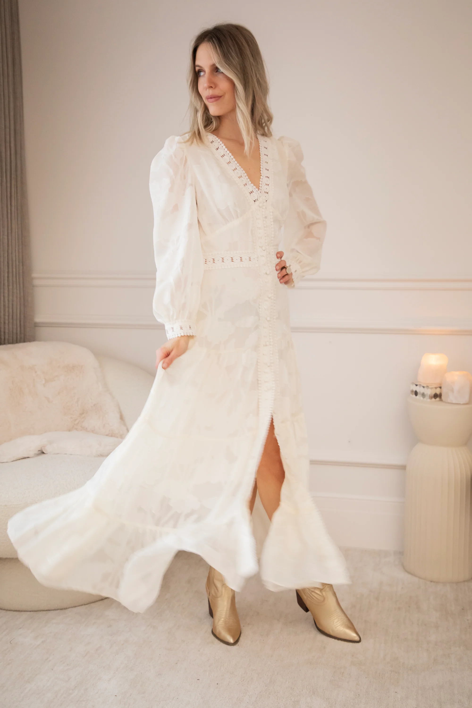 Florine Beige - Maxi Jurk - Image 6