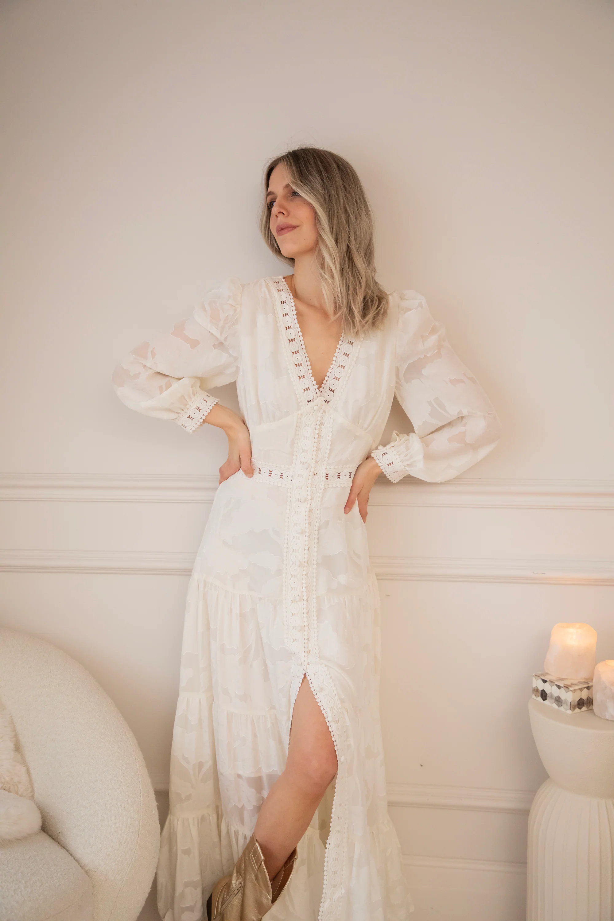Florine Beige - Maxi Jurk - Image 8