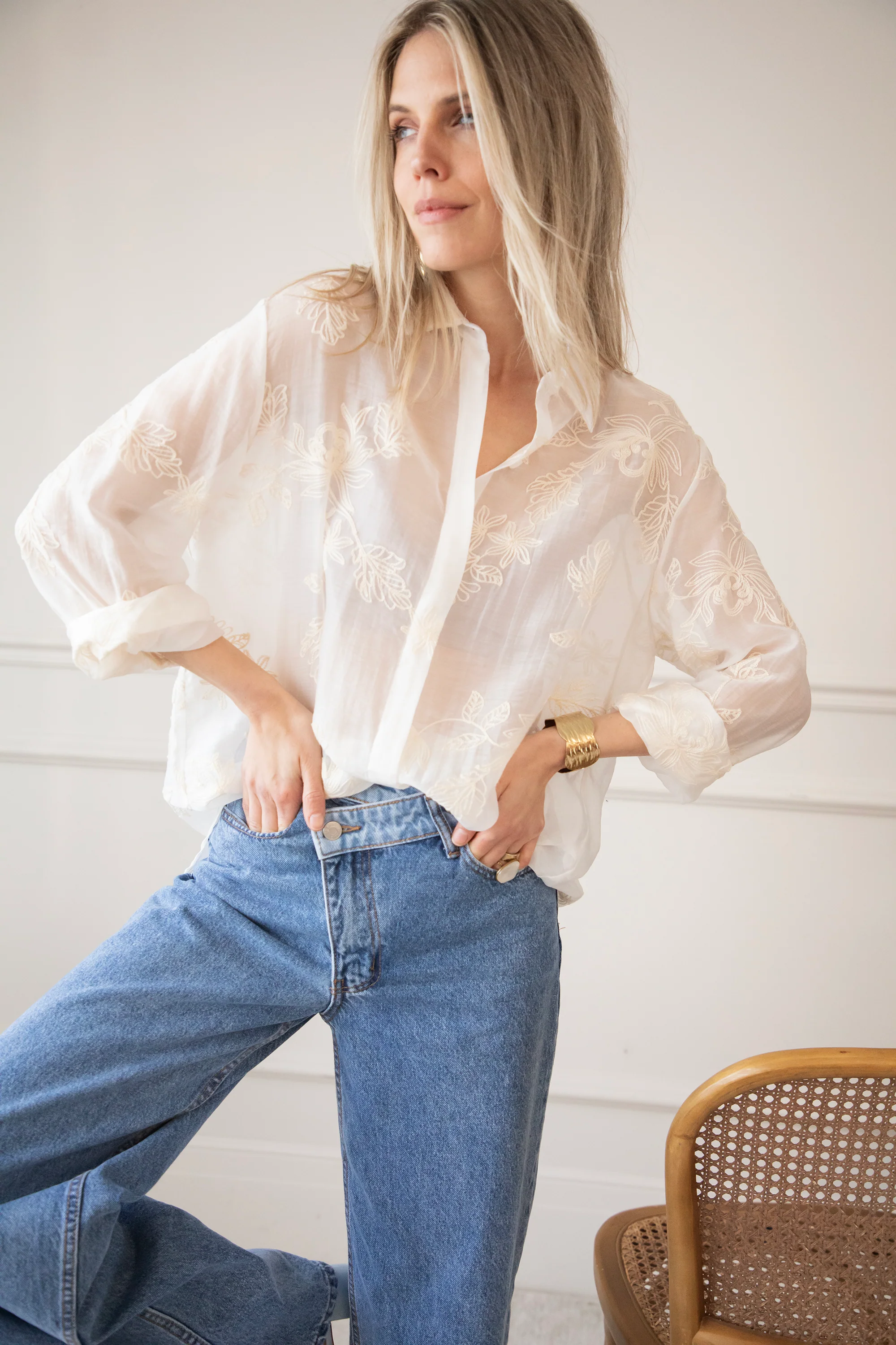 Flower Mist White/Beige - Blouse - Image 4