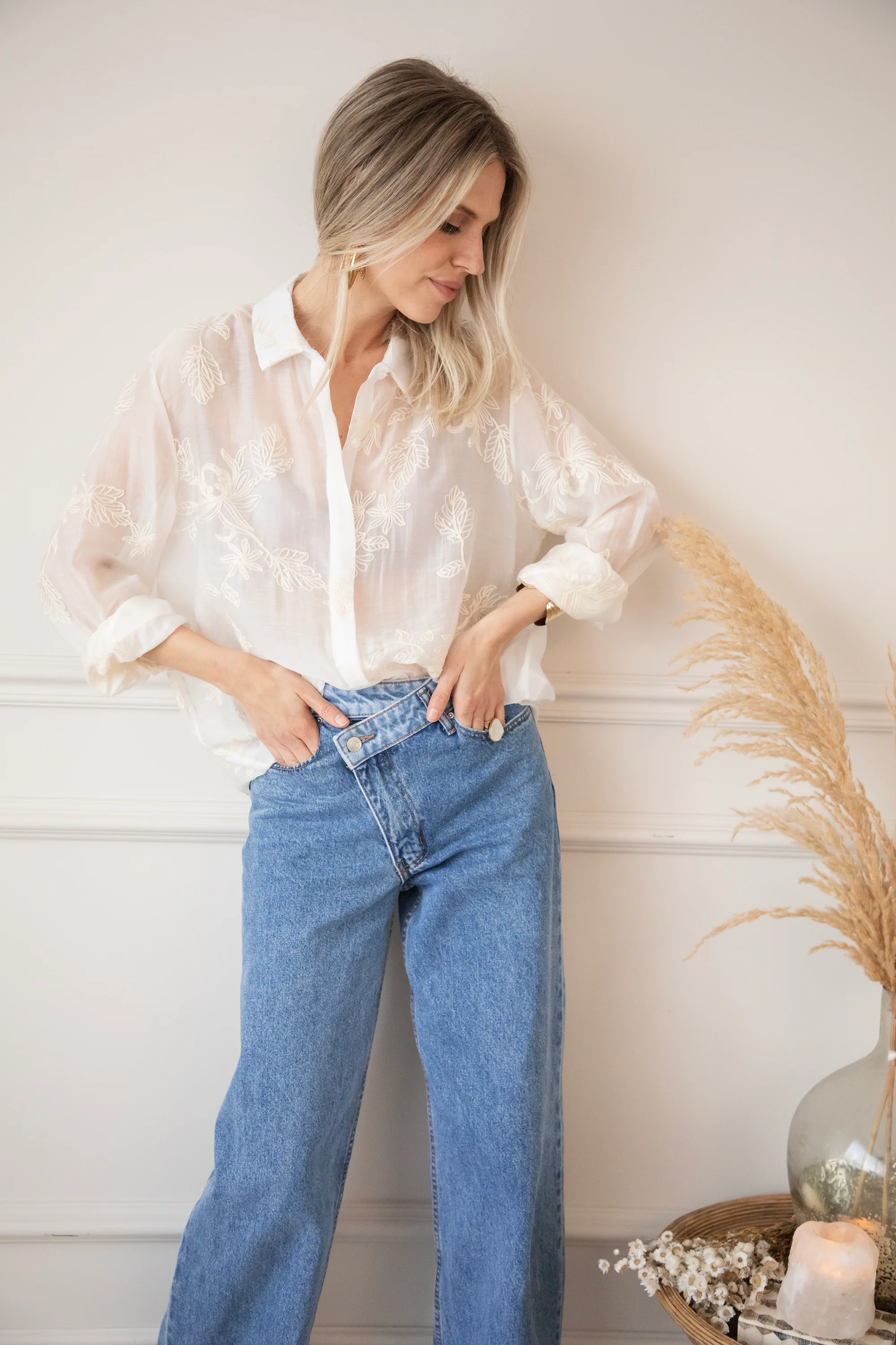 Flower Mist White/Beige - Blouse - Image 5