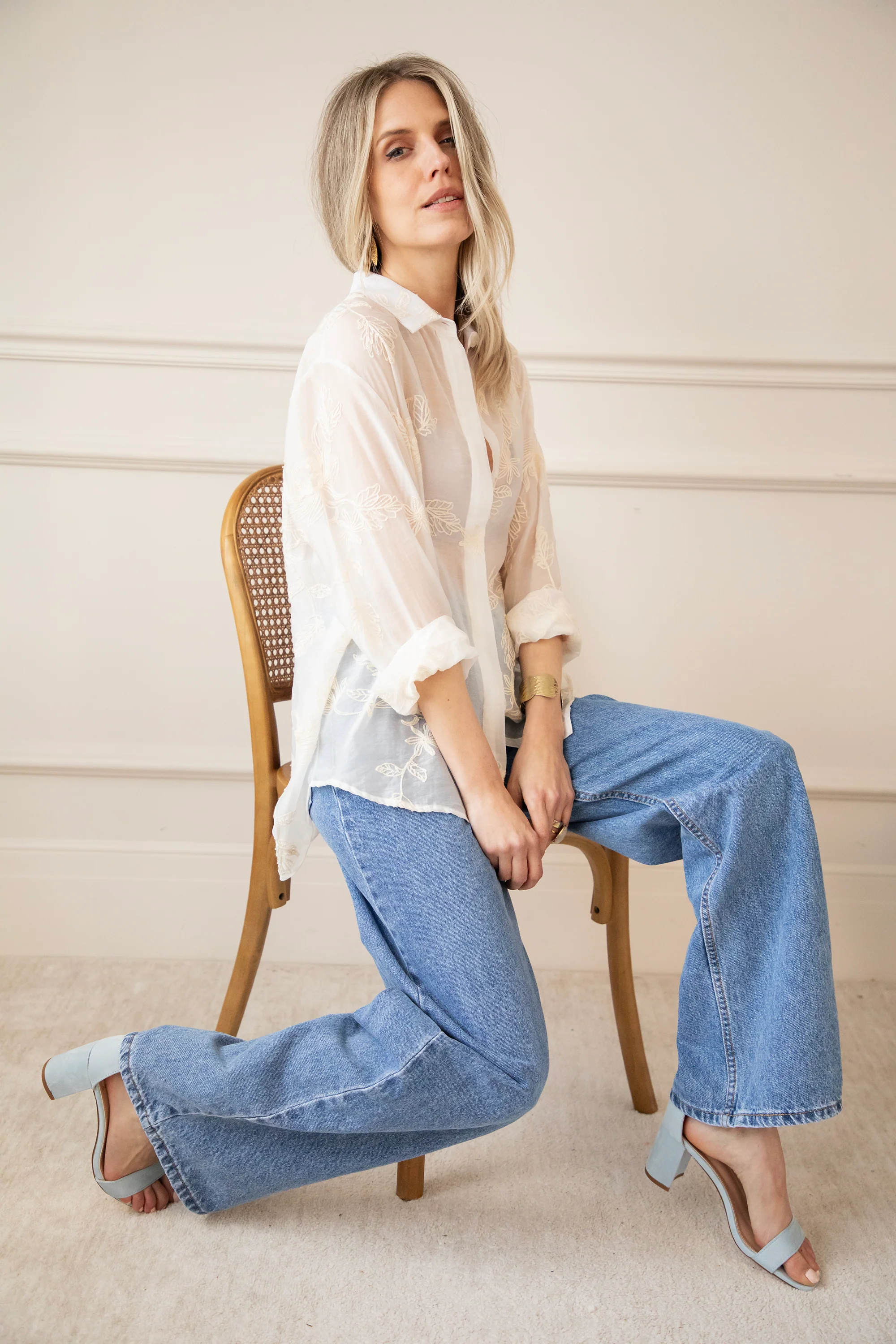 Flower Mist White/Beige - Blouse - Image 7