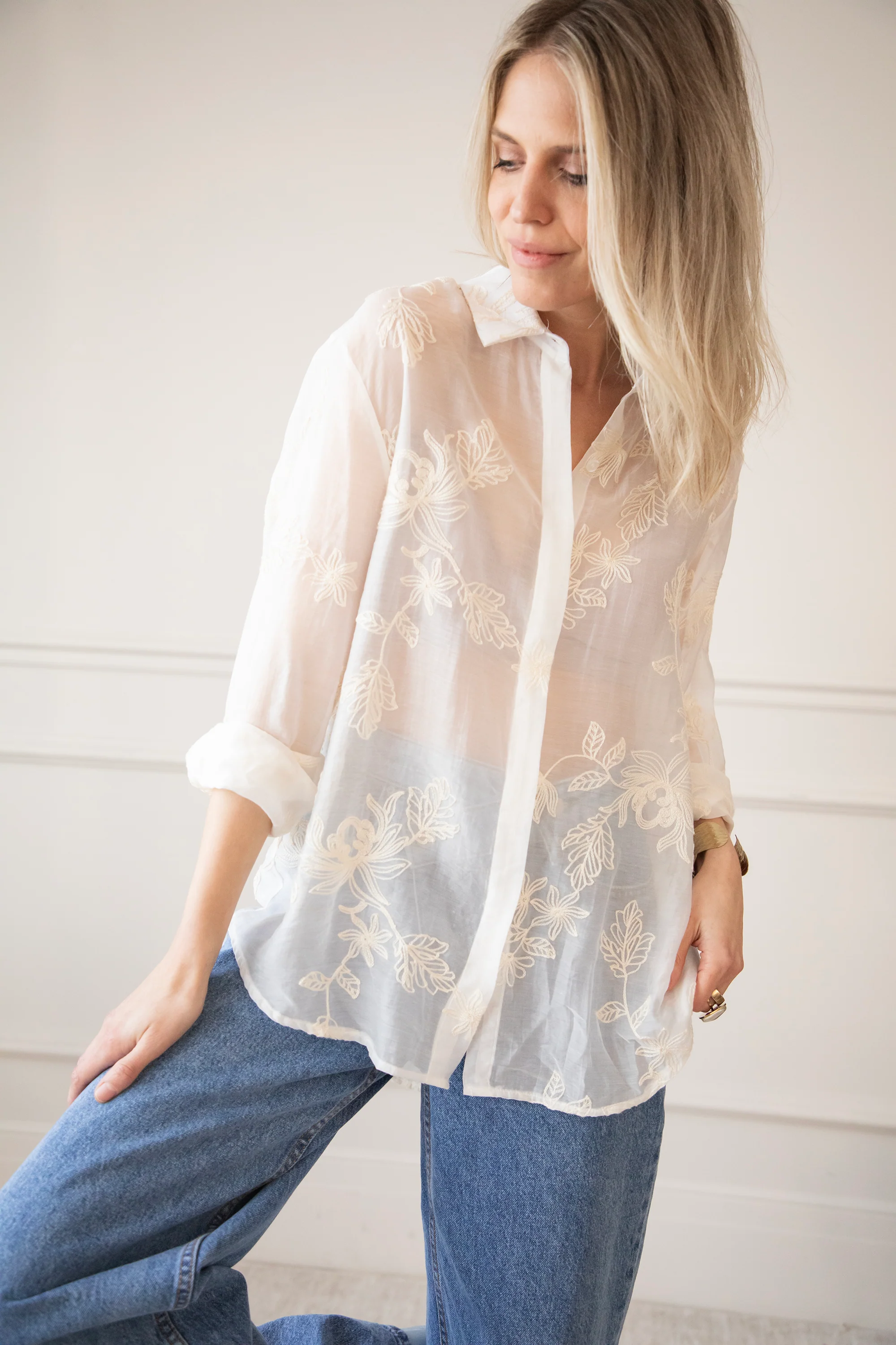 Flower Mist White/Beige - Blouse - Image 9