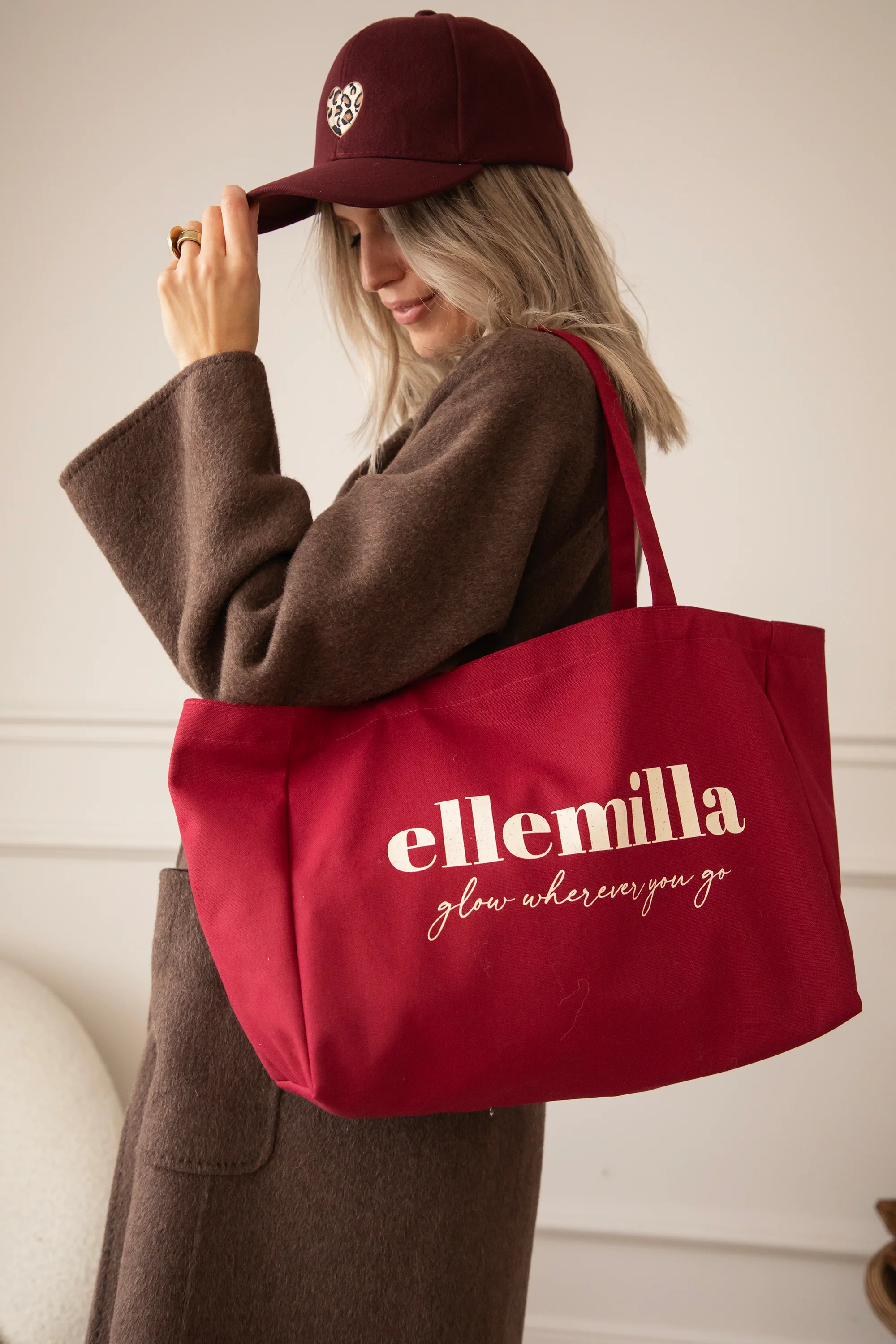 Glow Wherever You Go Bordeaux - Canvas Tas - Image 3