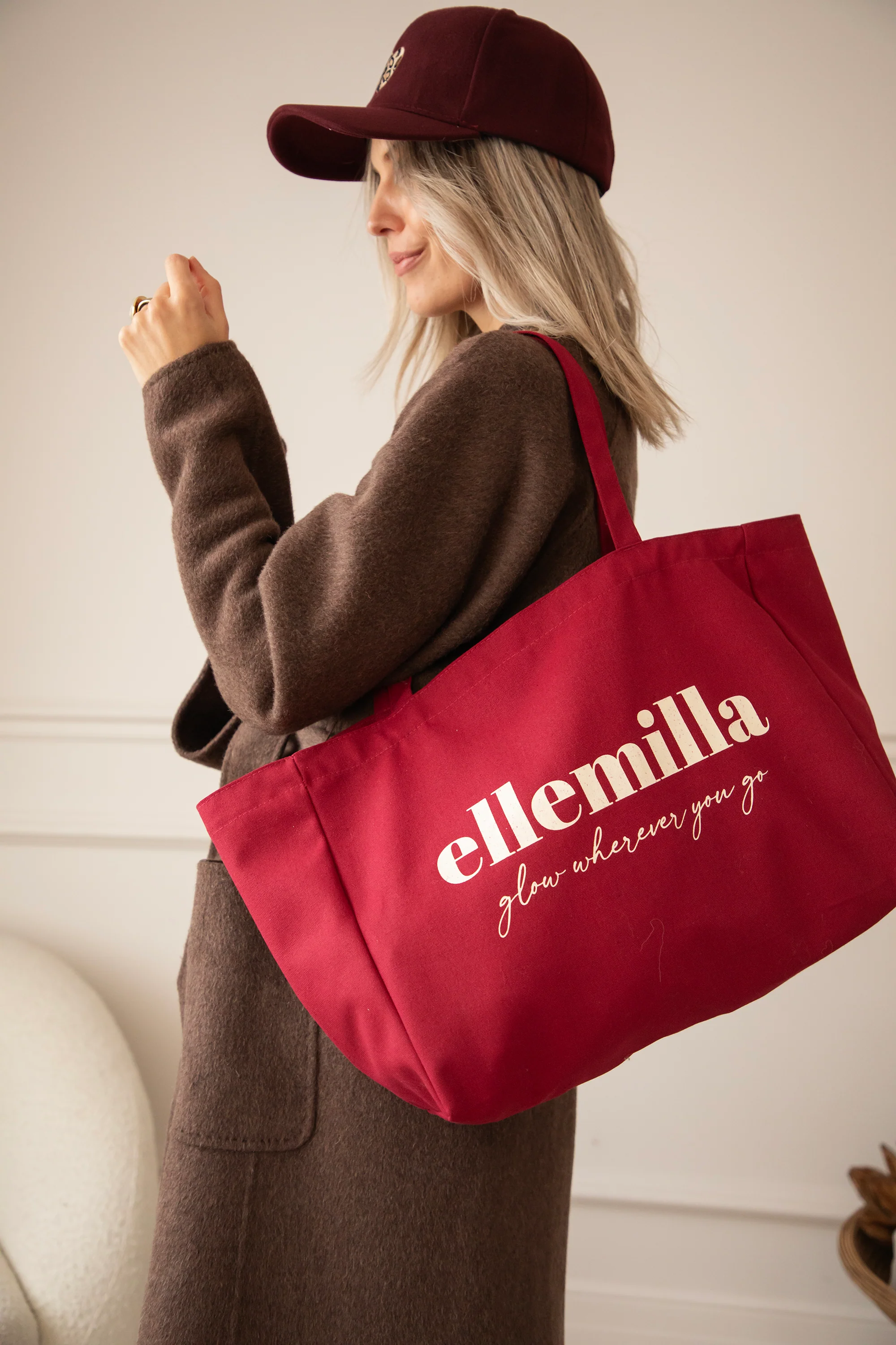 Glow Wherever You Go Bordeaux - Canvas Tas - Image 9