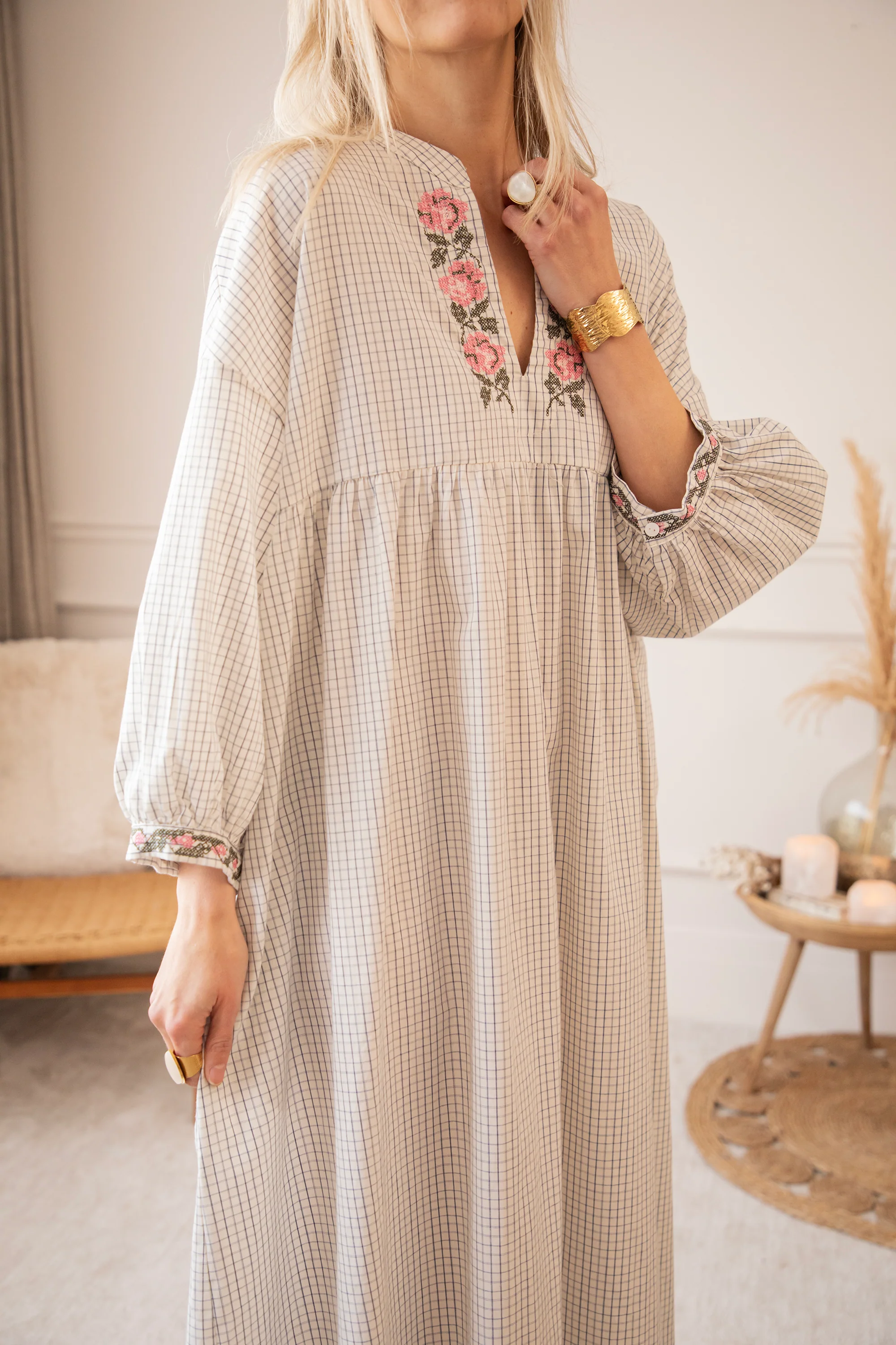 Grid & Grow Dark Blue - Maxi Jurk - Image 10