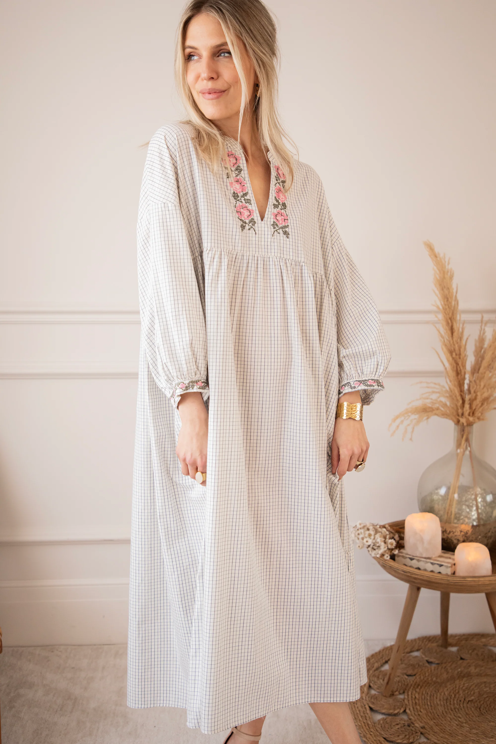 Grid & Grow Dark Blue - Maxi Jurk - Image 11