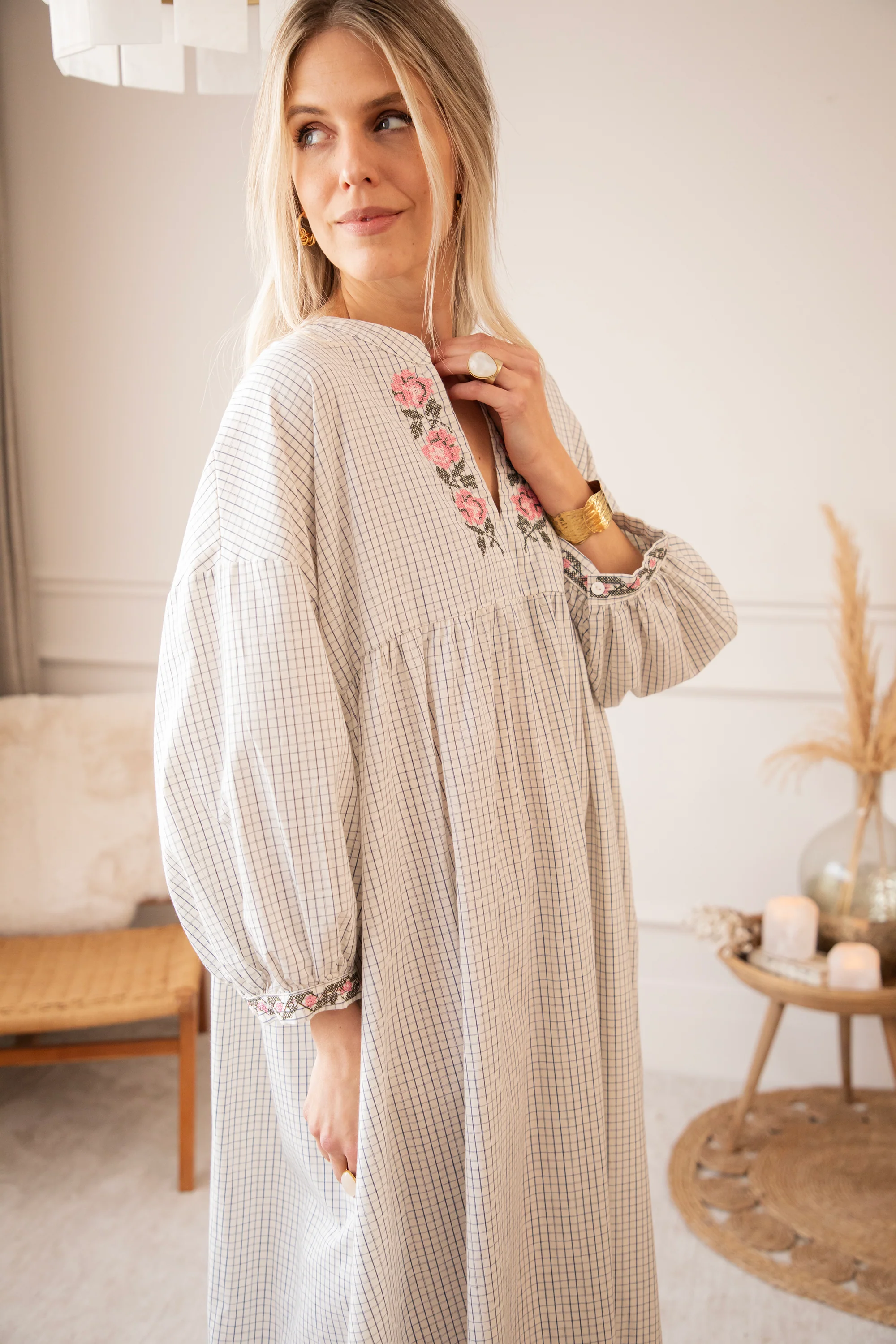 Grid & Grow Dark Blue - Maxi Jurk - Image 12