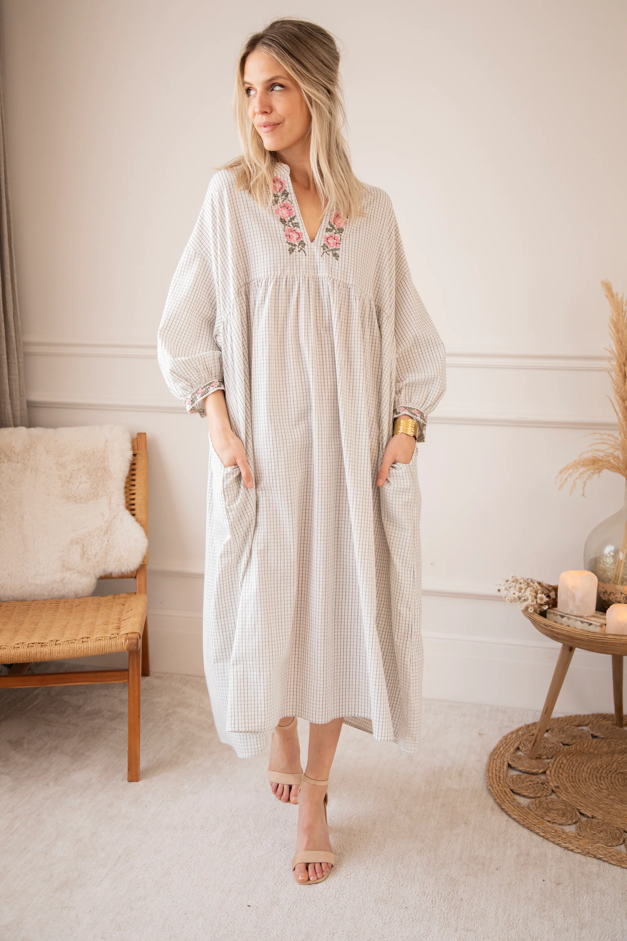 Grid & Grow Dark Blue - Maxi Jurk - Image 15