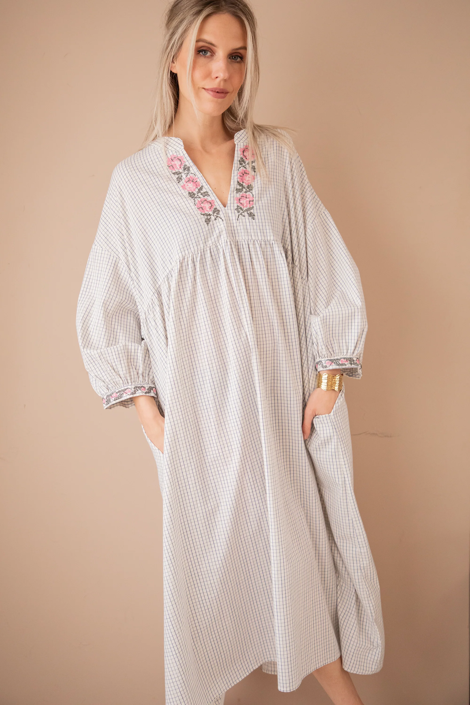 Grid & Grow Dark Blue - Maxi Jurk - Image 16
