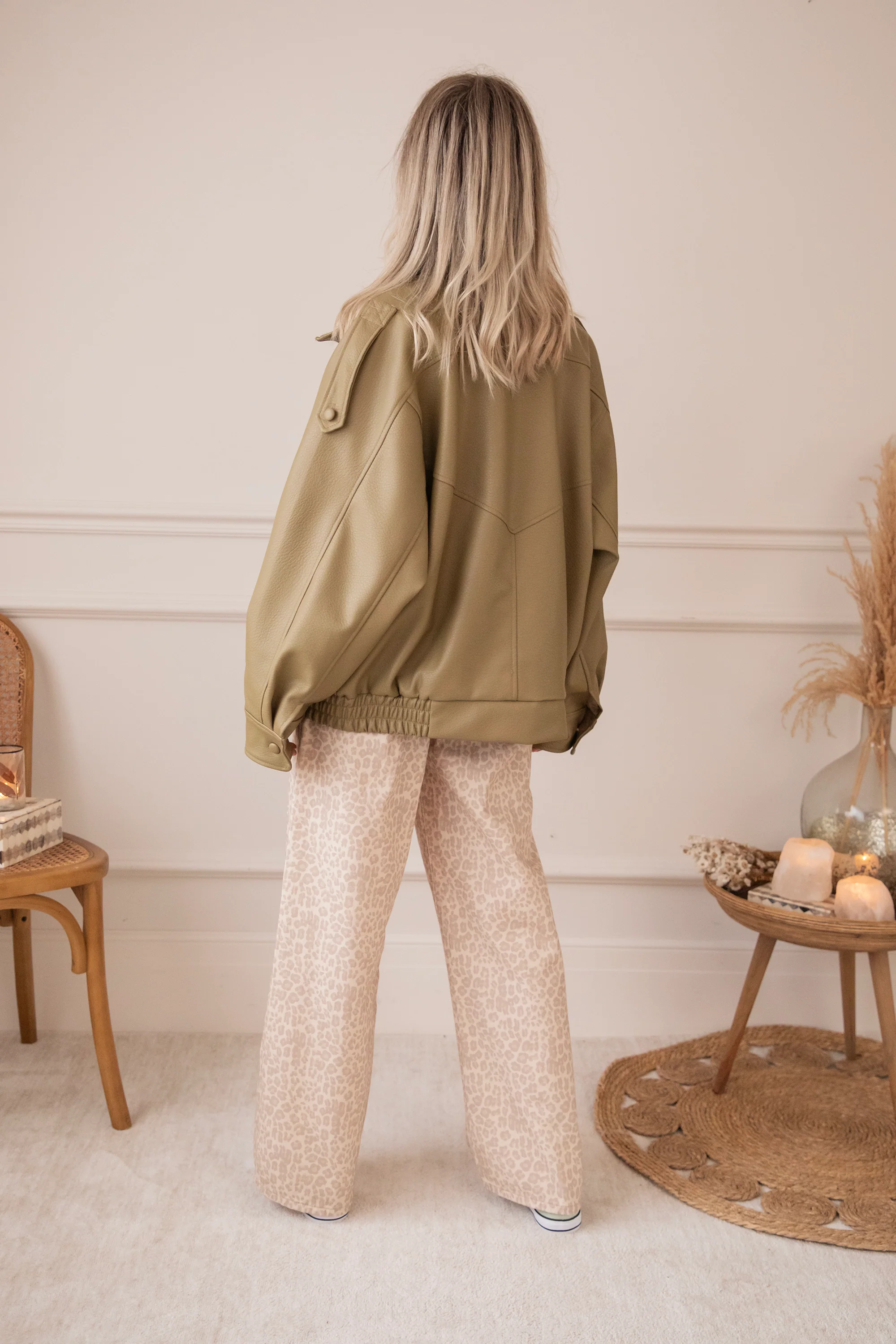 Icona Leather Kaki - Jacket - Image 11