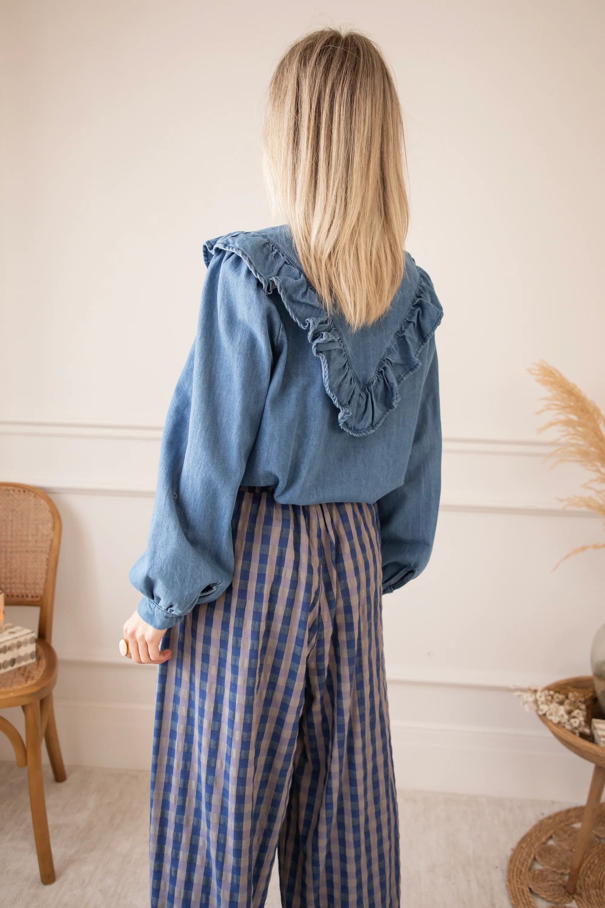 Jeany Ruche Blue - Blouse - Image 10