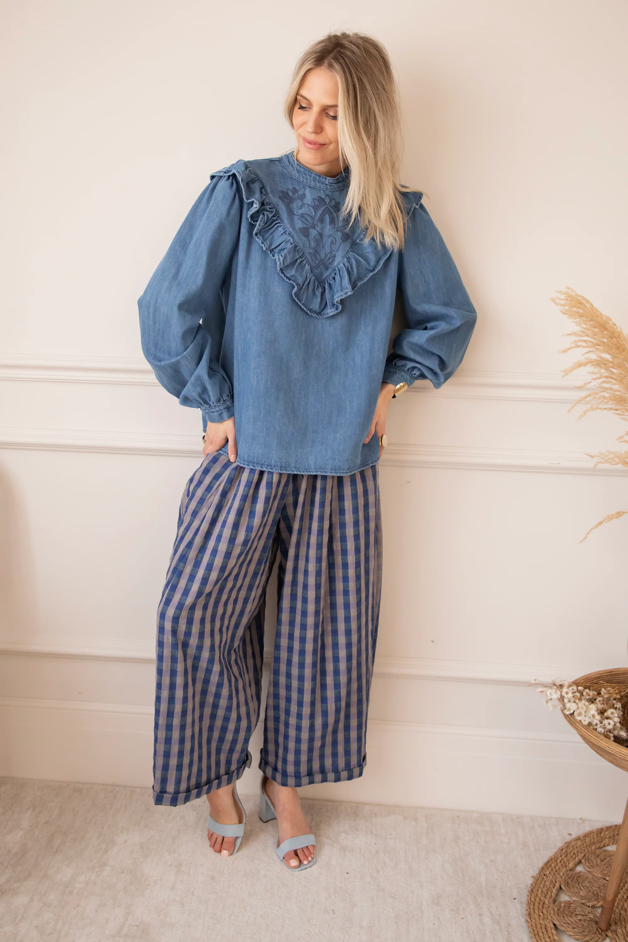 Jeany Ruche Blue - Blouse - Image 14