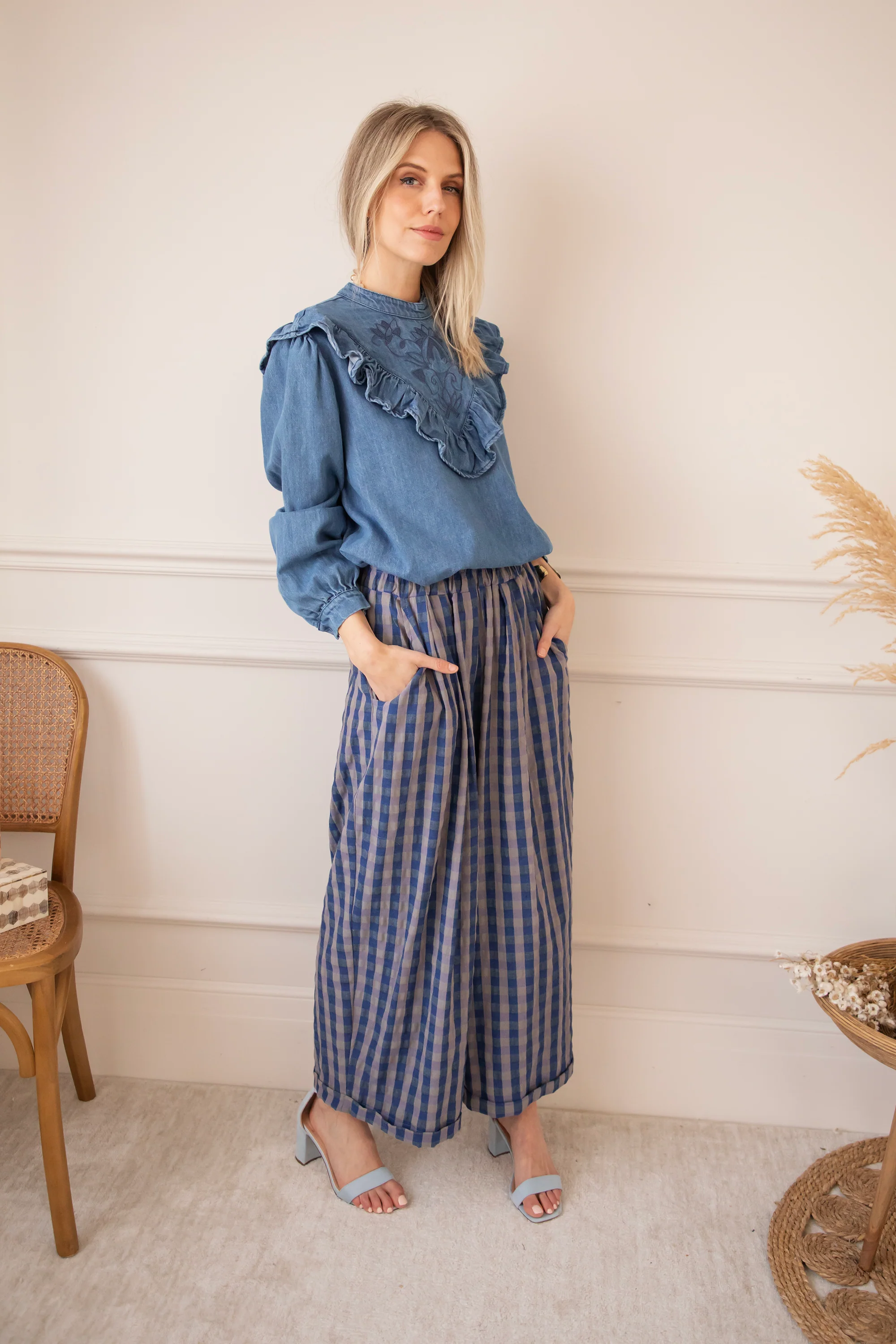 Jeany Ruche Blue - Blouse - Image 15