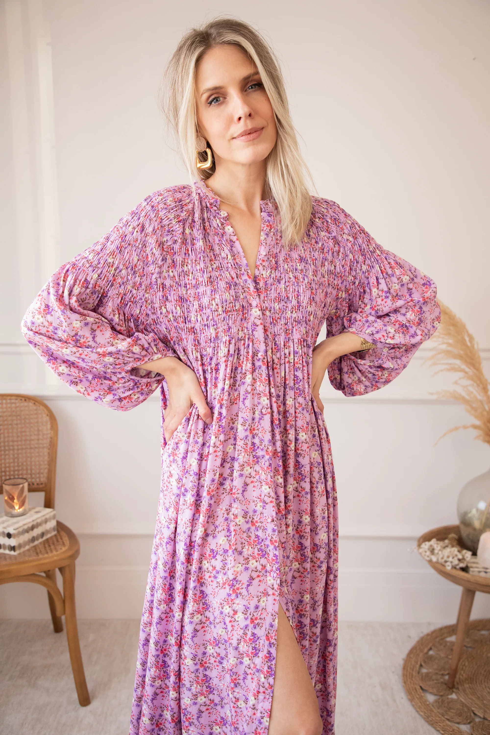 Joyce Bloom Girly Pink - Maxi Jurk - Image 4