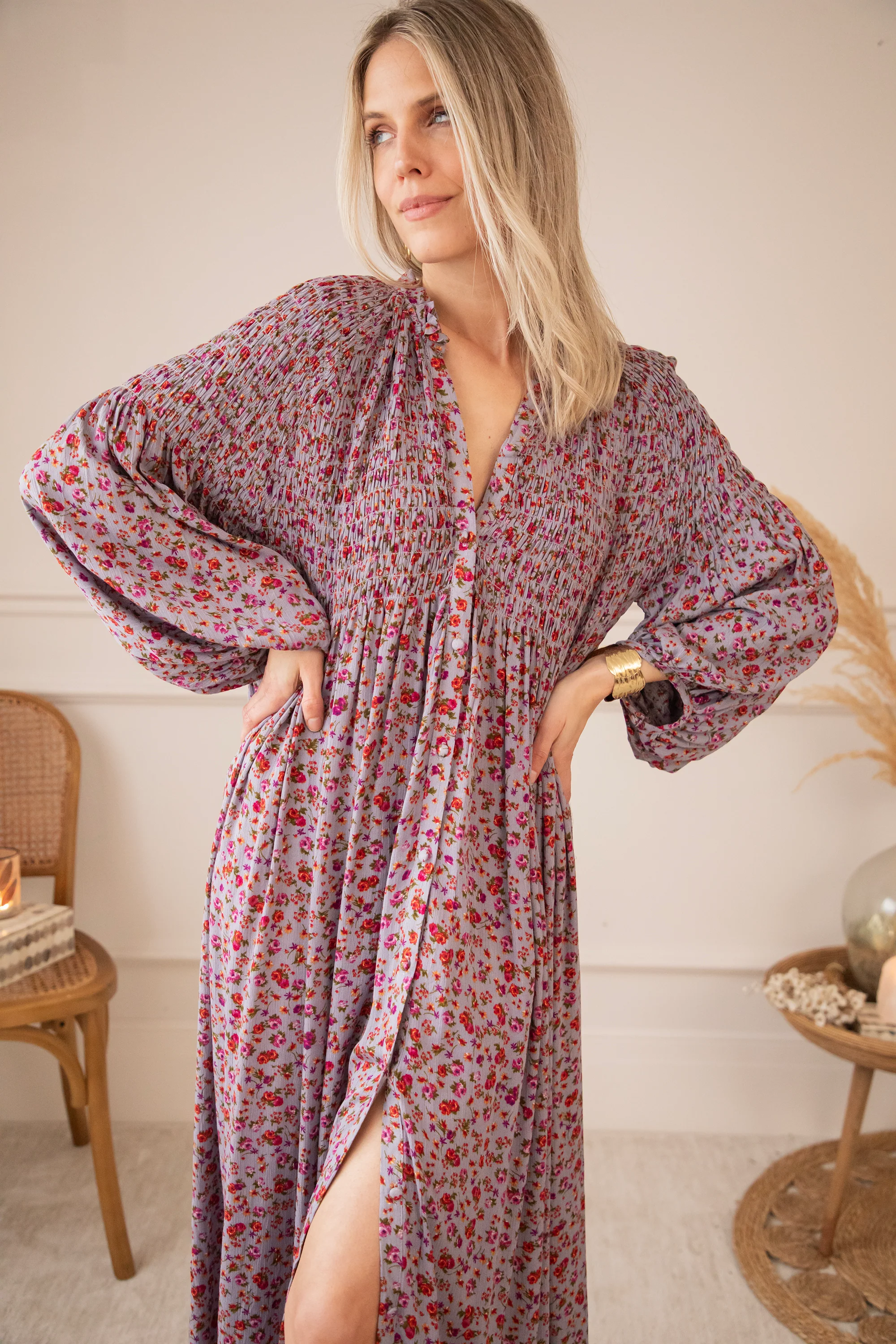 Joyce Bloom Lila - Maxi Jurk - Image 3