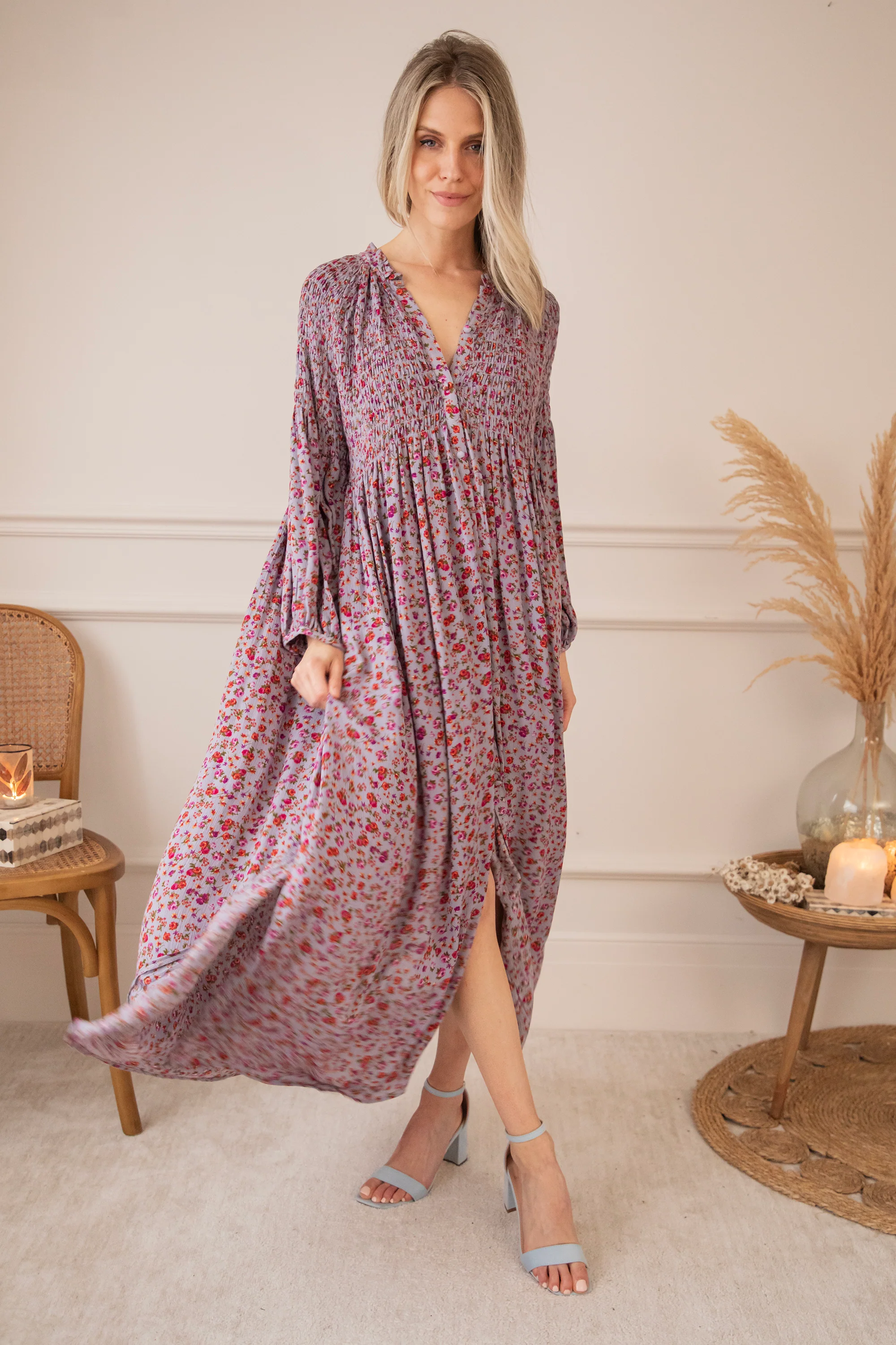 Joyce Bloom Lila - Maxi Jurk - Image 4