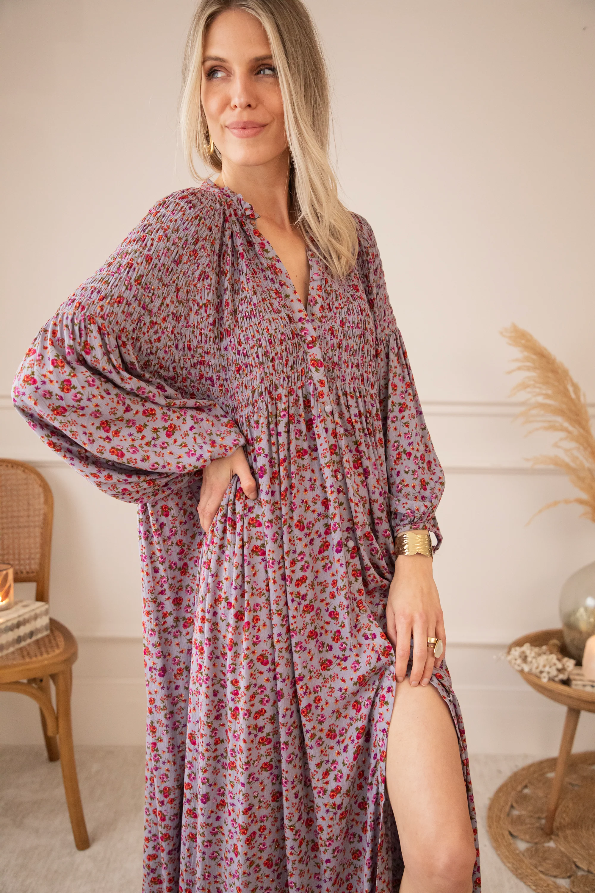 Joyce Bloom Lila - Maxi Jurk - Image 8