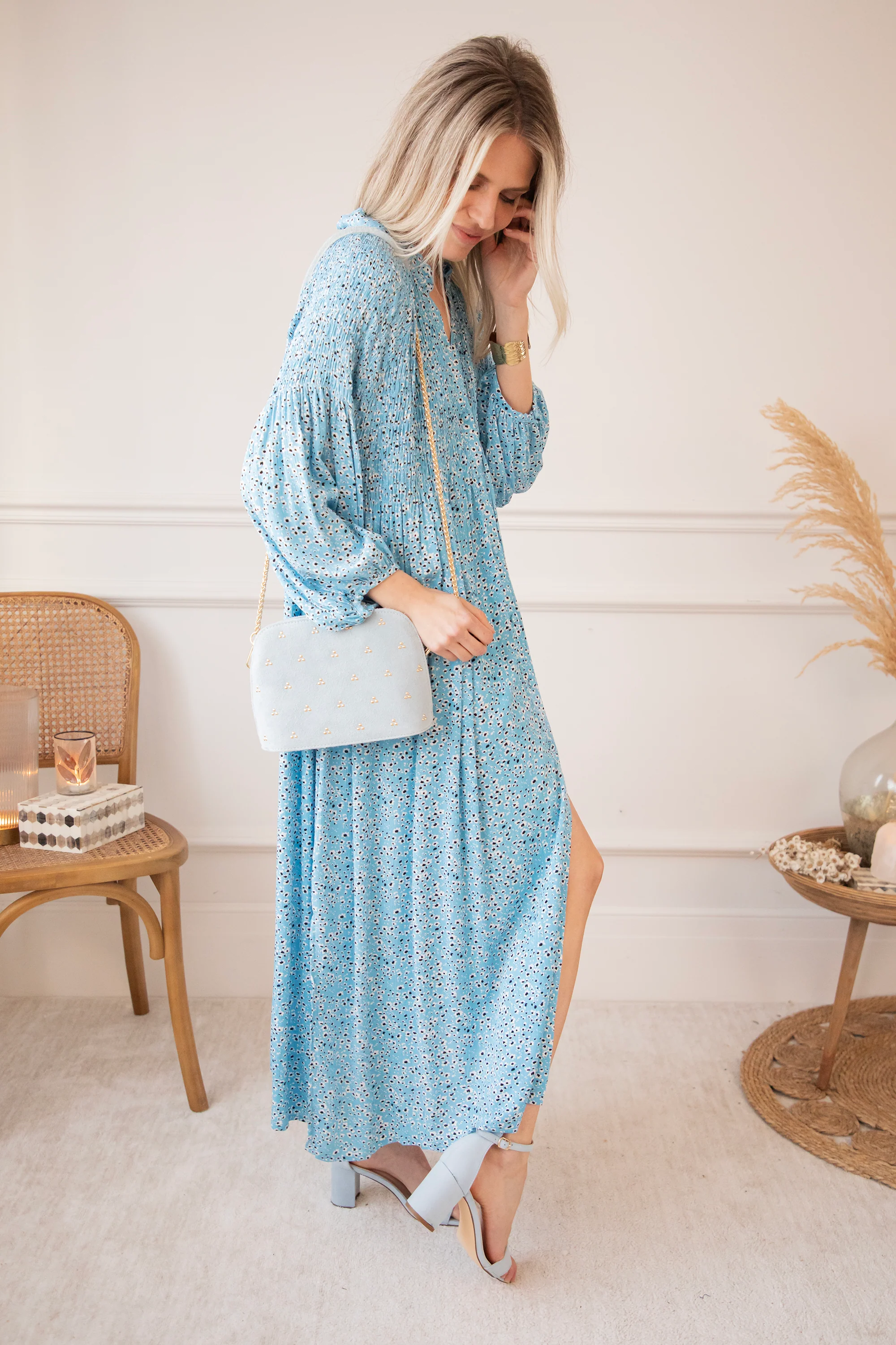 Joyce Bloom Sky Blue - Maxi Jurk - Image 11