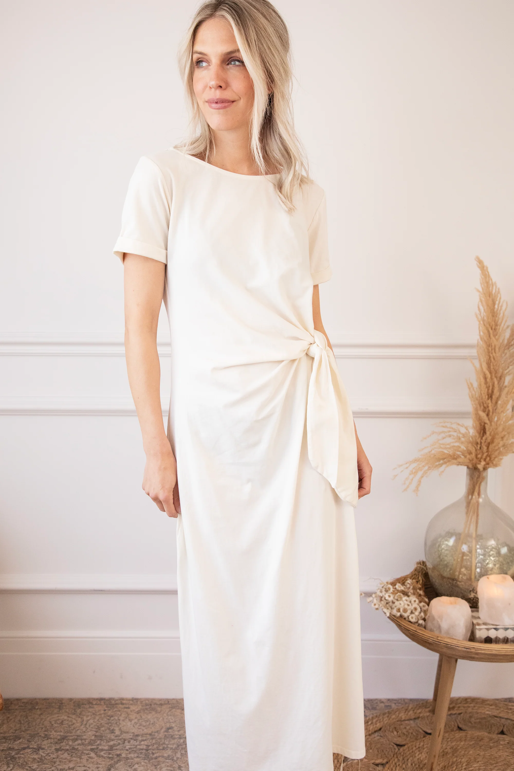 Katie Knot Beige - Maxi Jurk