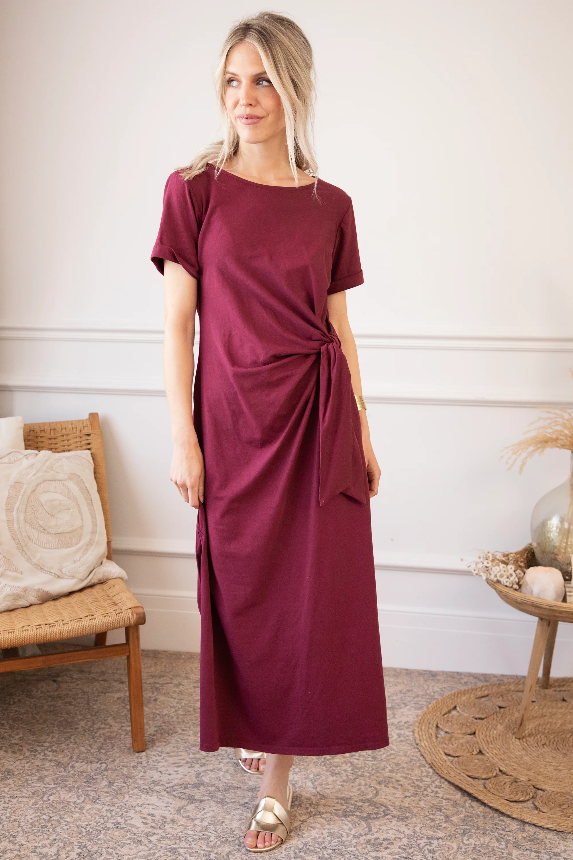 Katie Knot Burgundy - Maxi Jurk - Image 2