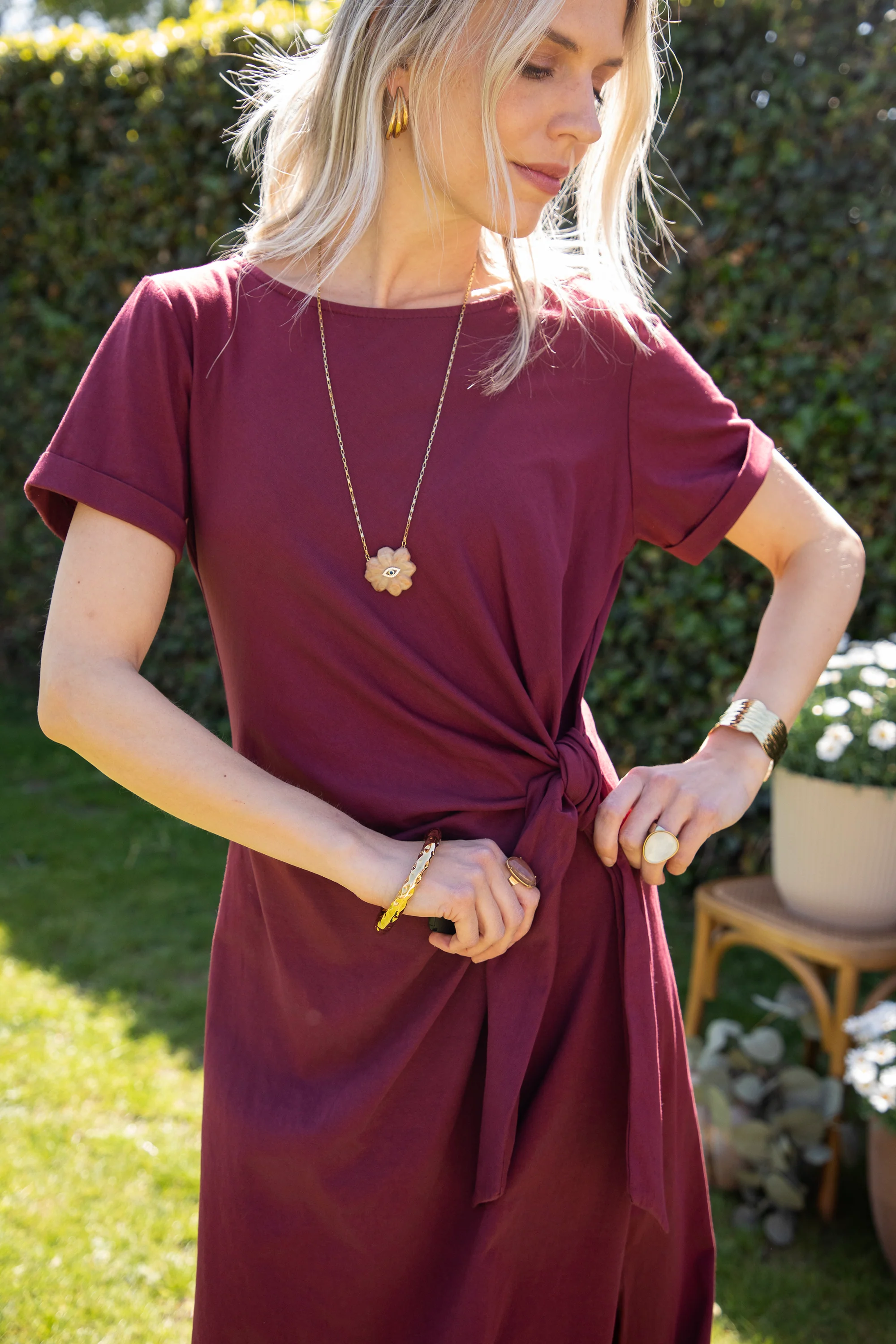Katie Knot Burgundy - Maxi Jurk - Image 3