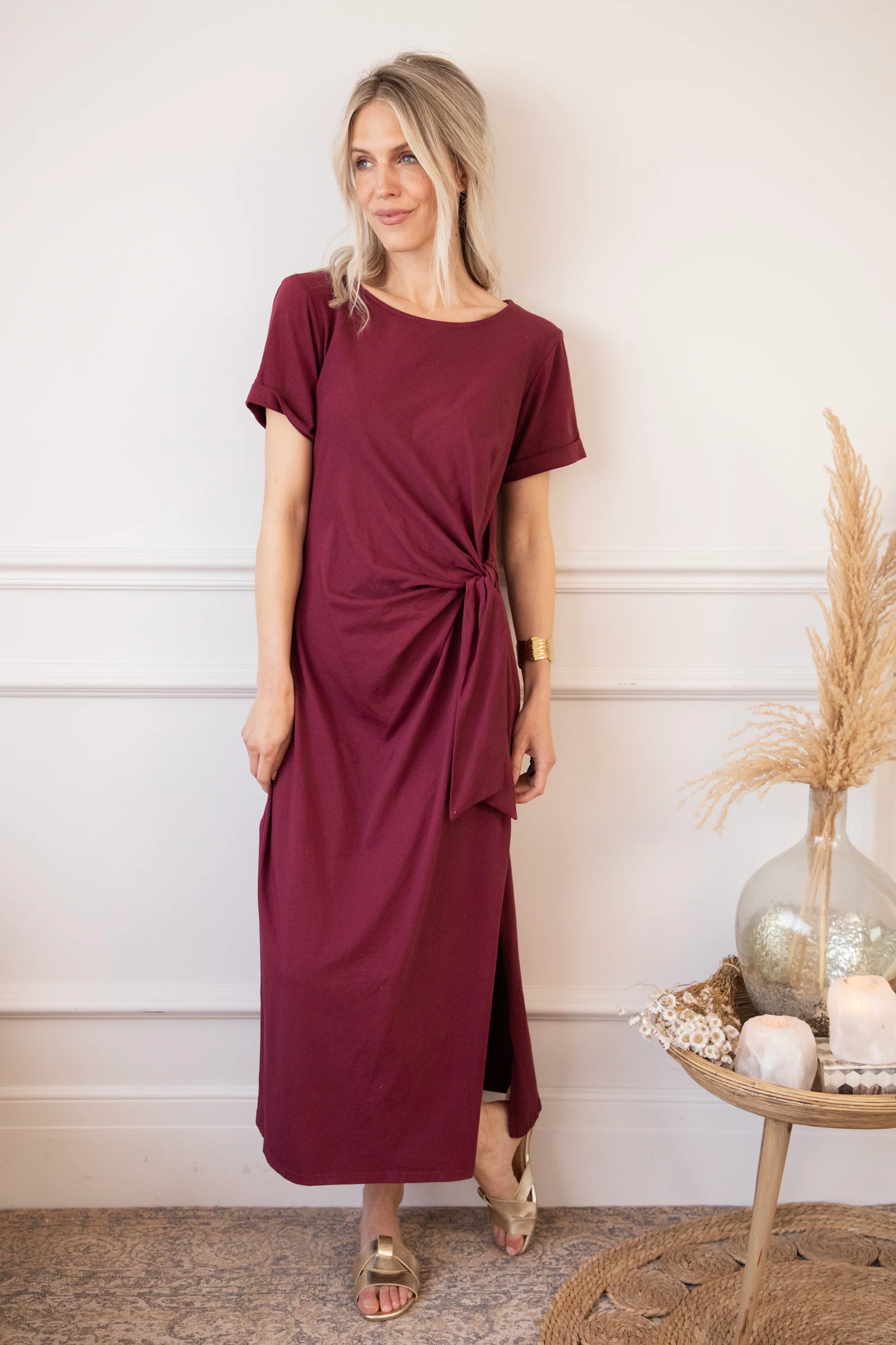 Katie Knot Burgundy - Maxi Jurk - Image 4