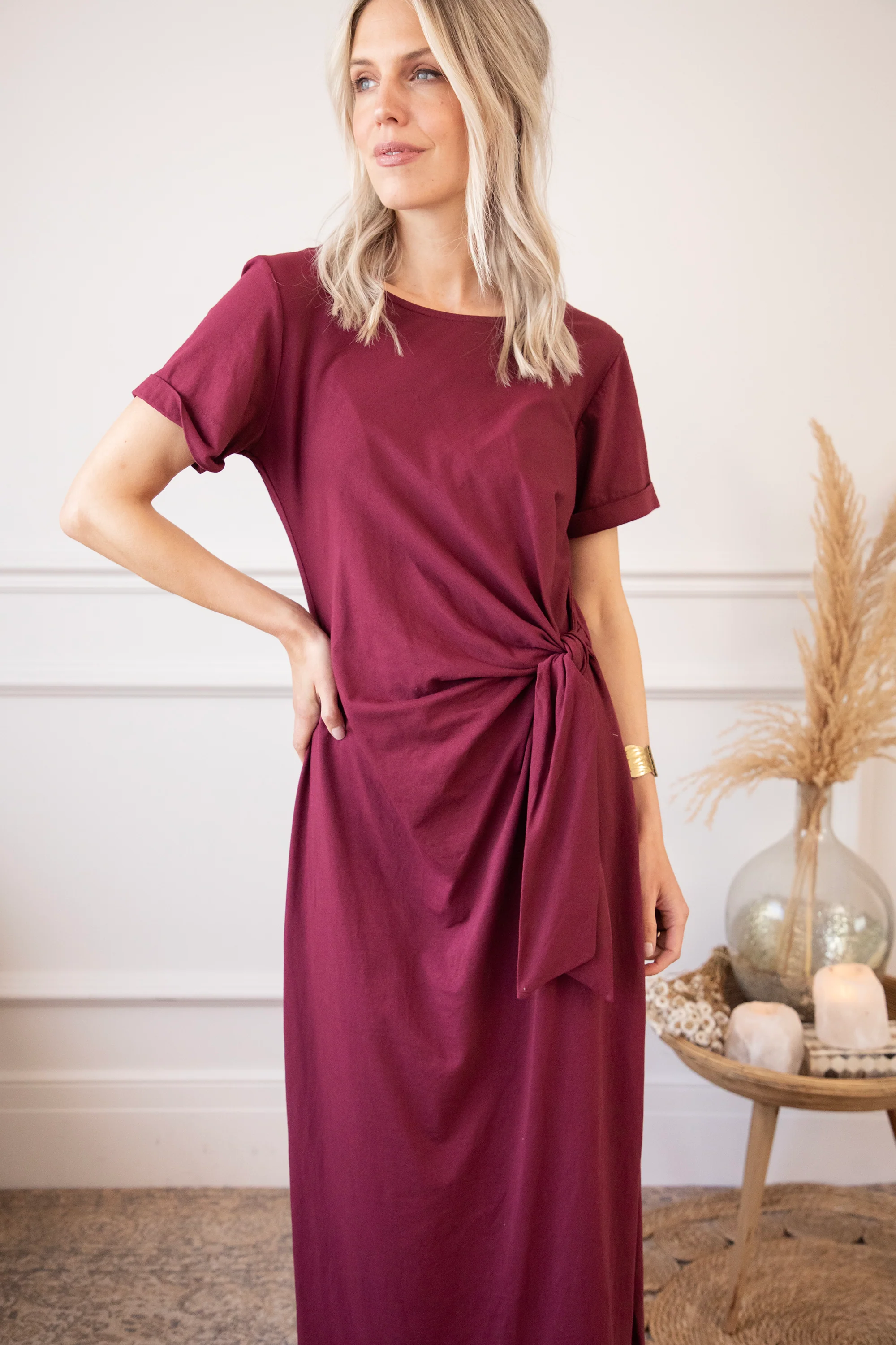 Katie Knot Burgundy - Maxi Jurk - Image 5