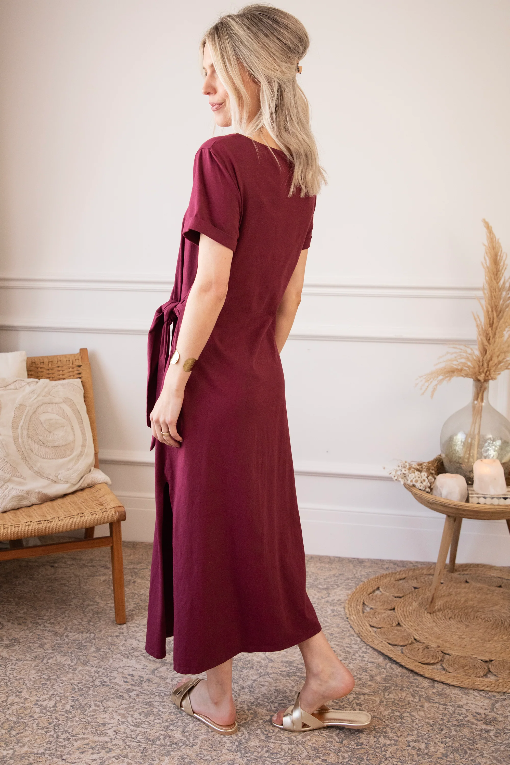 Katie Knot Burgundy - Maxi Jurk - Image 6