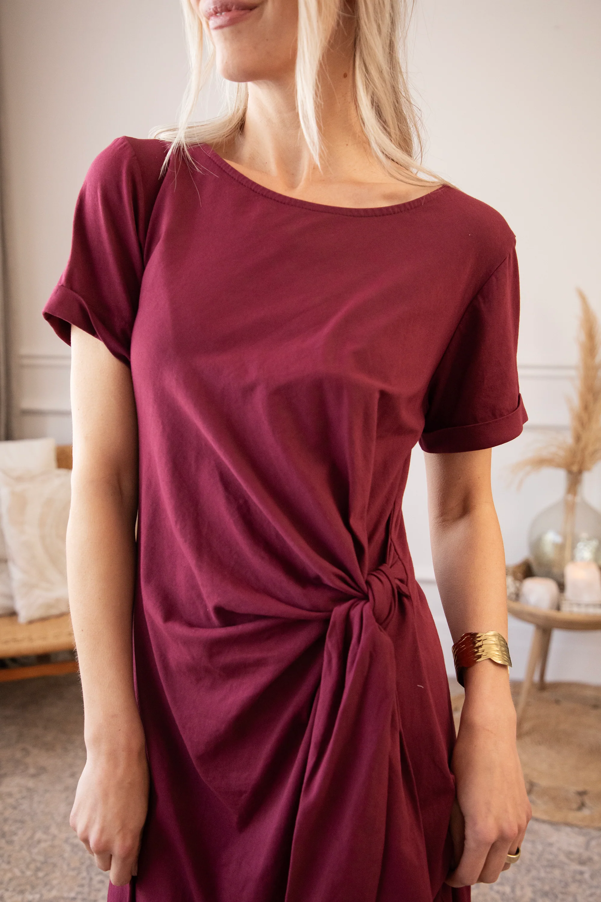 Katie Knot Burgundy - Maxi Jurk - Image 7