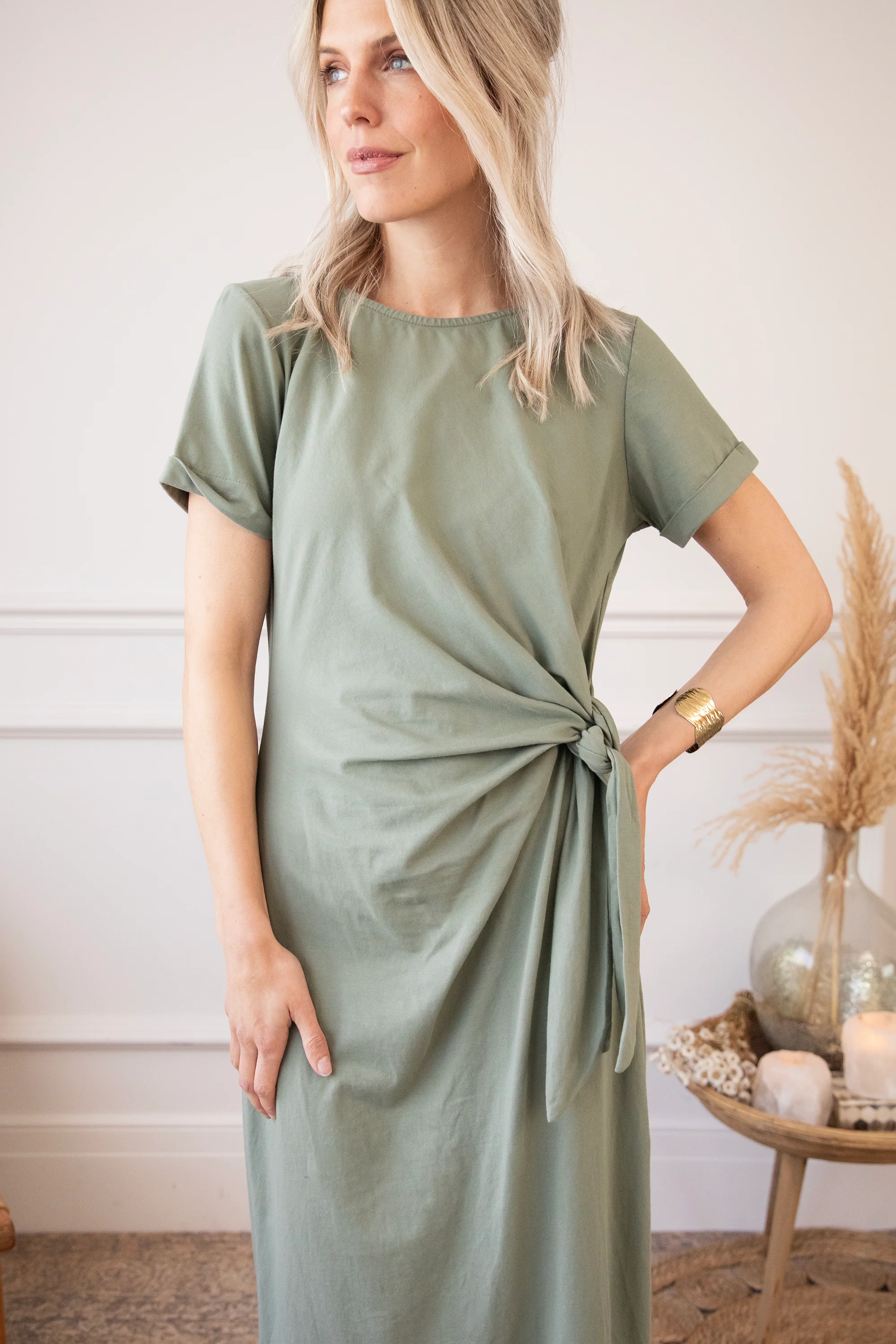 Katie Knot Kaki - Maxi Jurk - Image 2
