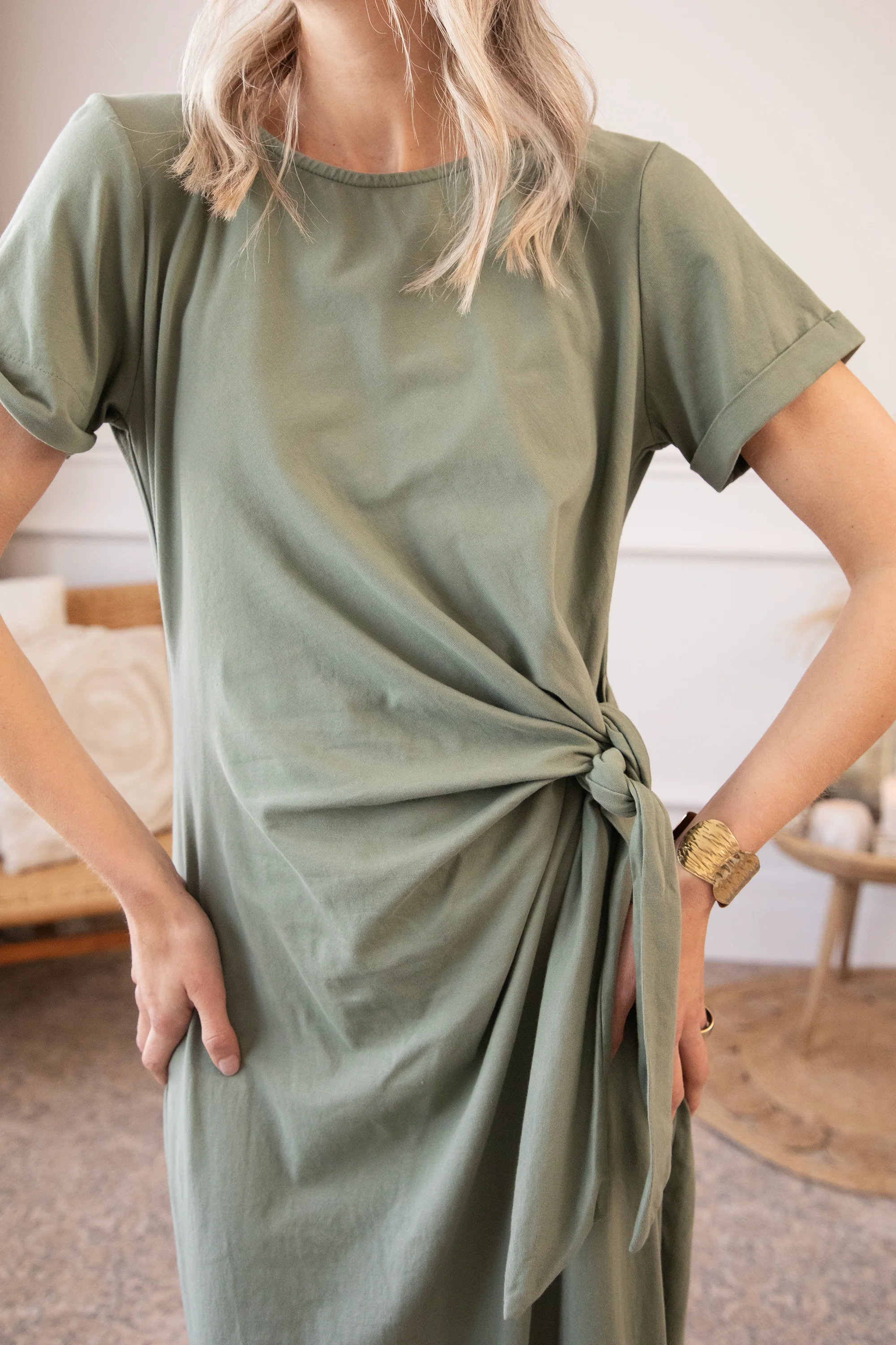 Katie Knot Kaki - Maxi Jurk - Image 4
