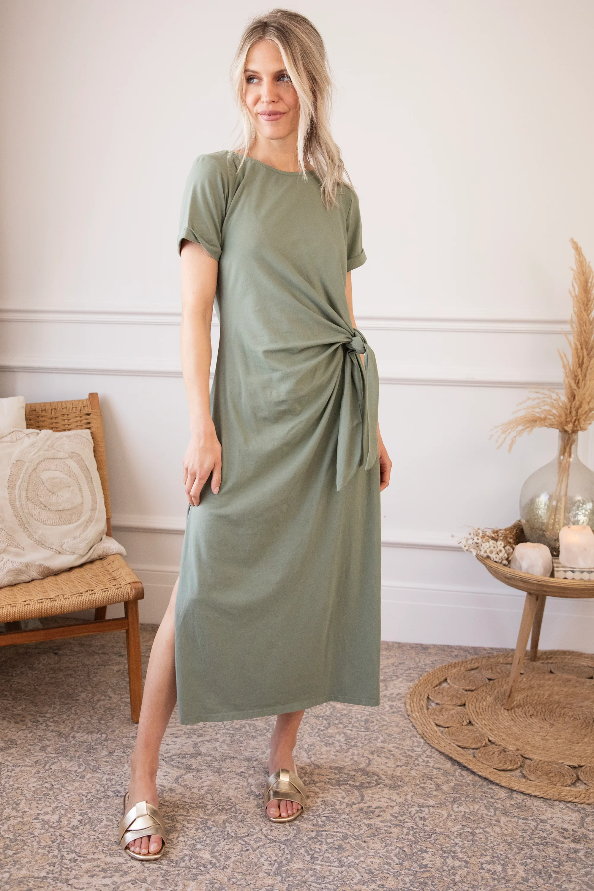 Katie Knot Kaki - Maxi Jurk - Image 6