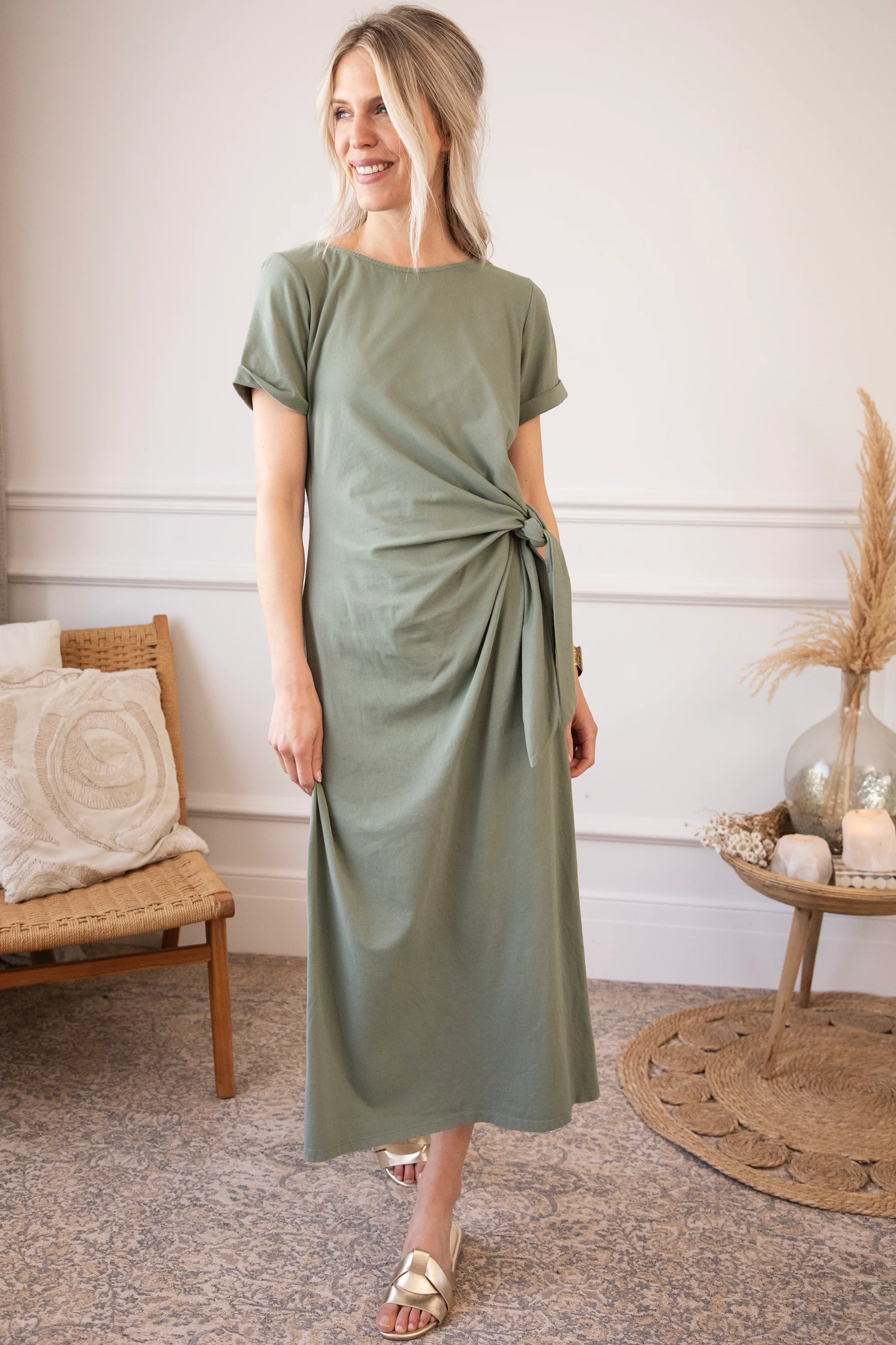 Katie Knot Kaki - Maxi Jurk - Image 8