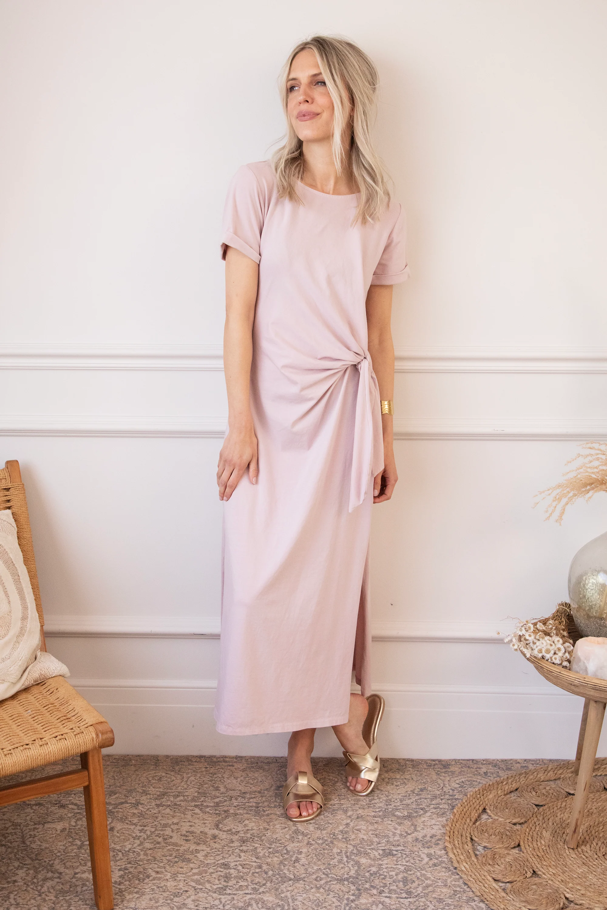 Katie Knot Soft Pink - Maxi Jurk - Image 10